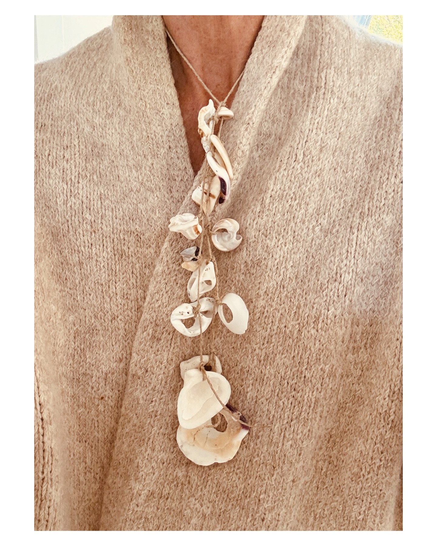 This is about five beach walks worth of treasures from the sea. I&rsquo;m one to be drawn more to sea smoothed and worn fragments of shells which for me are so very beautiful. Tumbled in the sea, bleached by the sunshine and then found and strung tog