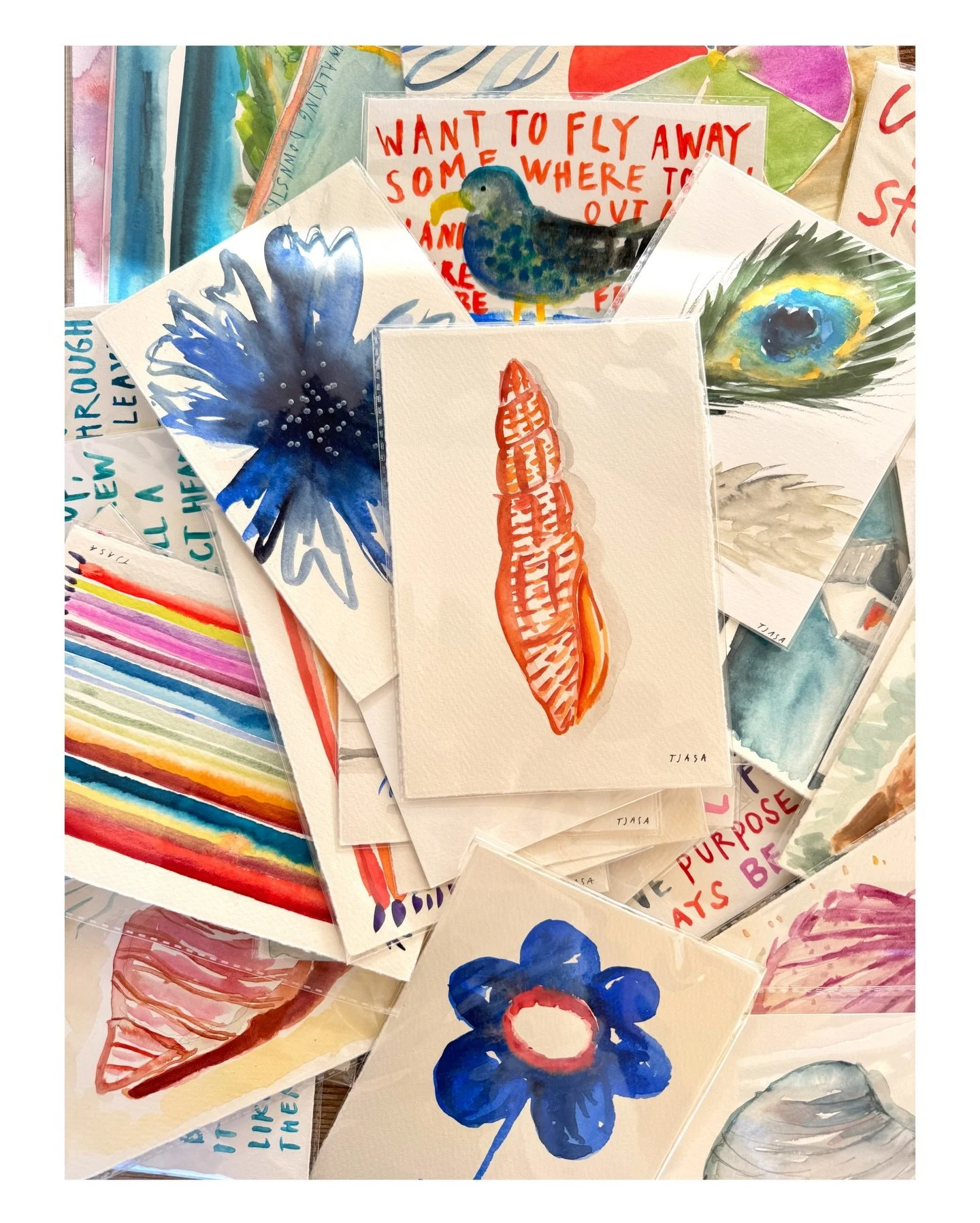 Off the cuff sharing of 50 watercolors that range from 30 - 50$ in my stories - message me if one touches your heart. These will only be available until noon tomorrow. (postage is separate.) &hearts;️❤️🧡💛🤍