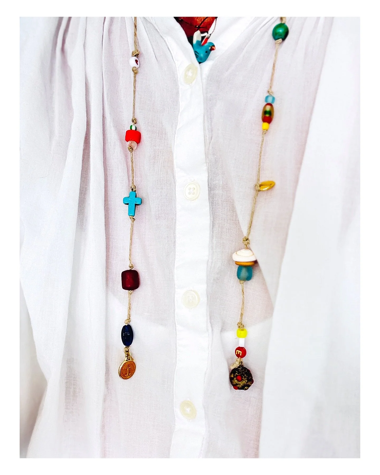 Each piece on one of my necklaces has a very special STORY 🙏☀️🌤️&hellip; recently when I was in San Miguel 🇲🇽, I met a beautiful older woman by a church who was selling charms with ✨saints ✨on them&hellip; I absolutely fell in love ❣️with all her