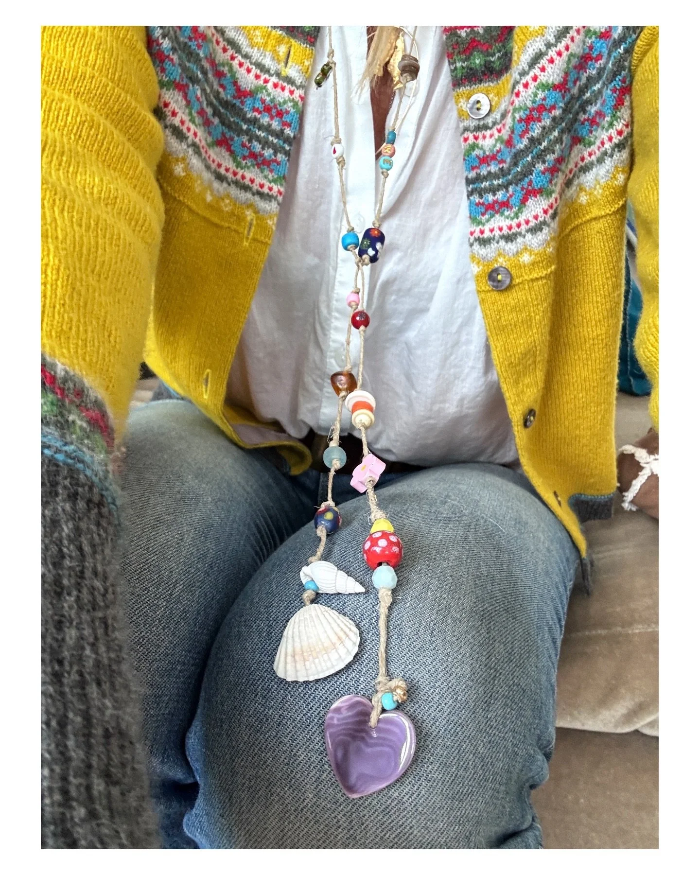 It&rsquo;s just so fun, creative ❤️🤎🧡💛 and so very UPlifting 🤞✨🌼🌸 making these what I like to call boho chic necklaces with the charms I have been collecting and all their many STORIES ✨ - (and also a bit hard ☺️ to capture in a photograph 📸) 