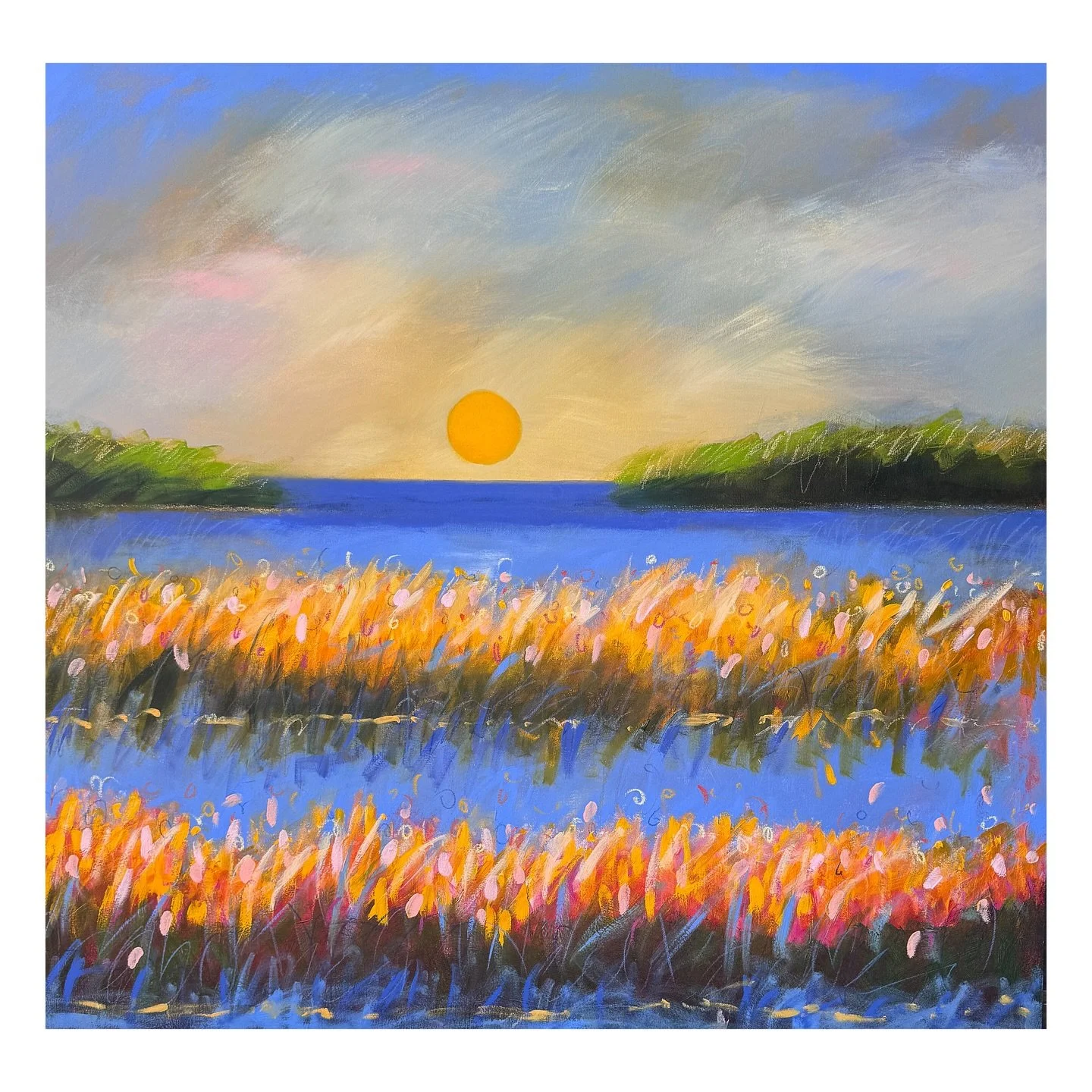 It&rsquo;s April and I&rsquo;m seeing friends posting flowers starting to bloom back East 🌷🌿🌸🌼☺️ - can&rsquo;t wait to get back there soon :-)!!! Happy Easter 🐇 🐰 weekend everyone!!!

Sunset Bloom
40 x 42&rdquo;
(painted on canvas)