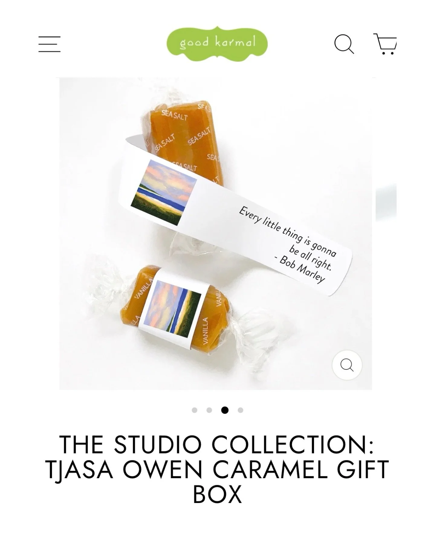 I am SO SO EXCITED to be creatively collaborating with my friends @good_karmal - delicious caramels each one wrapped within my painting with an added touch of  a sweet quote inside!!! I am so touched and honored to be a part of this collection!!! ☀️?