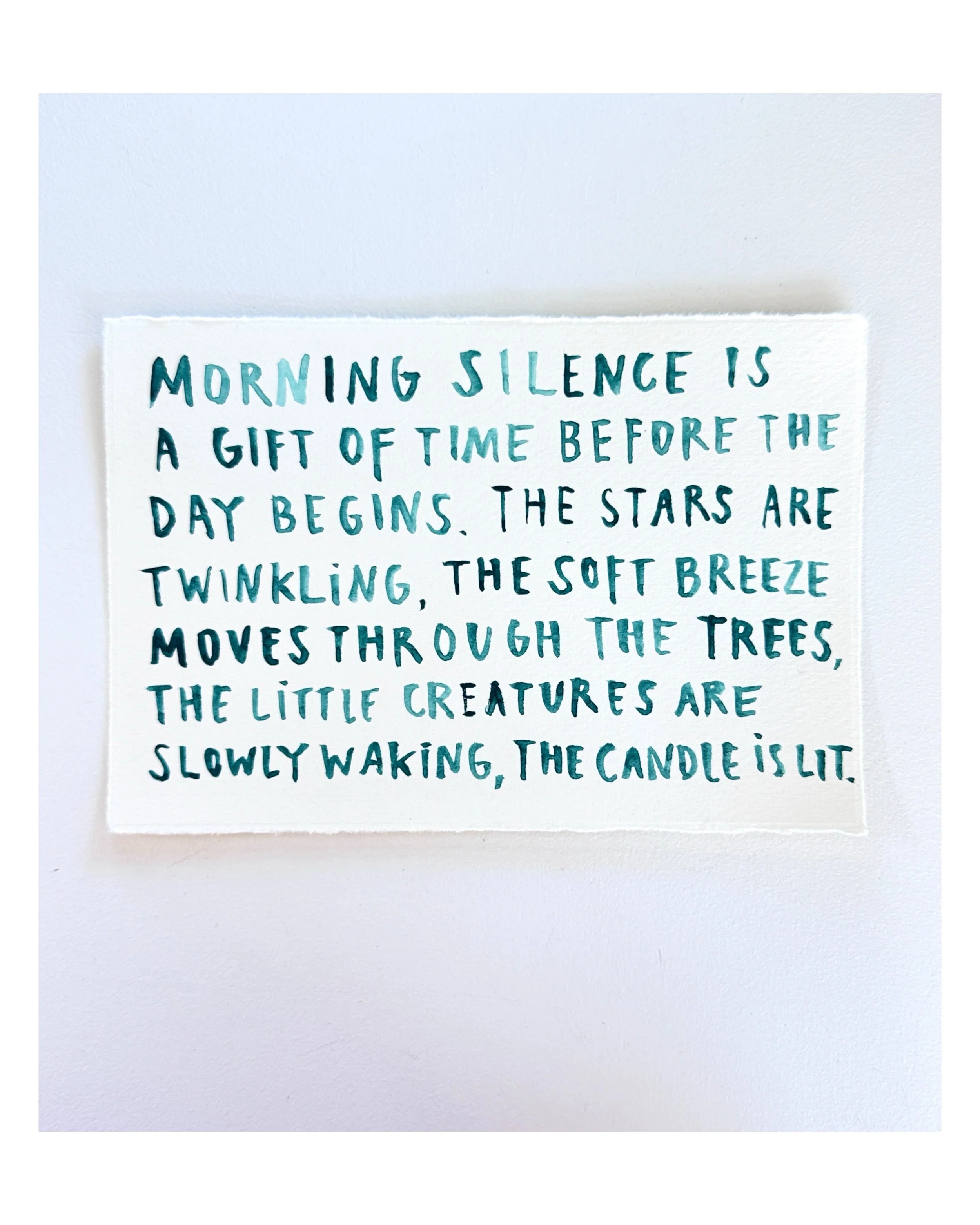 Have a beautiful Sunday &hellip; 

&hellip;these painted words are available ✨🌙✨

Morning Silence
4.5 x 6.5
70$