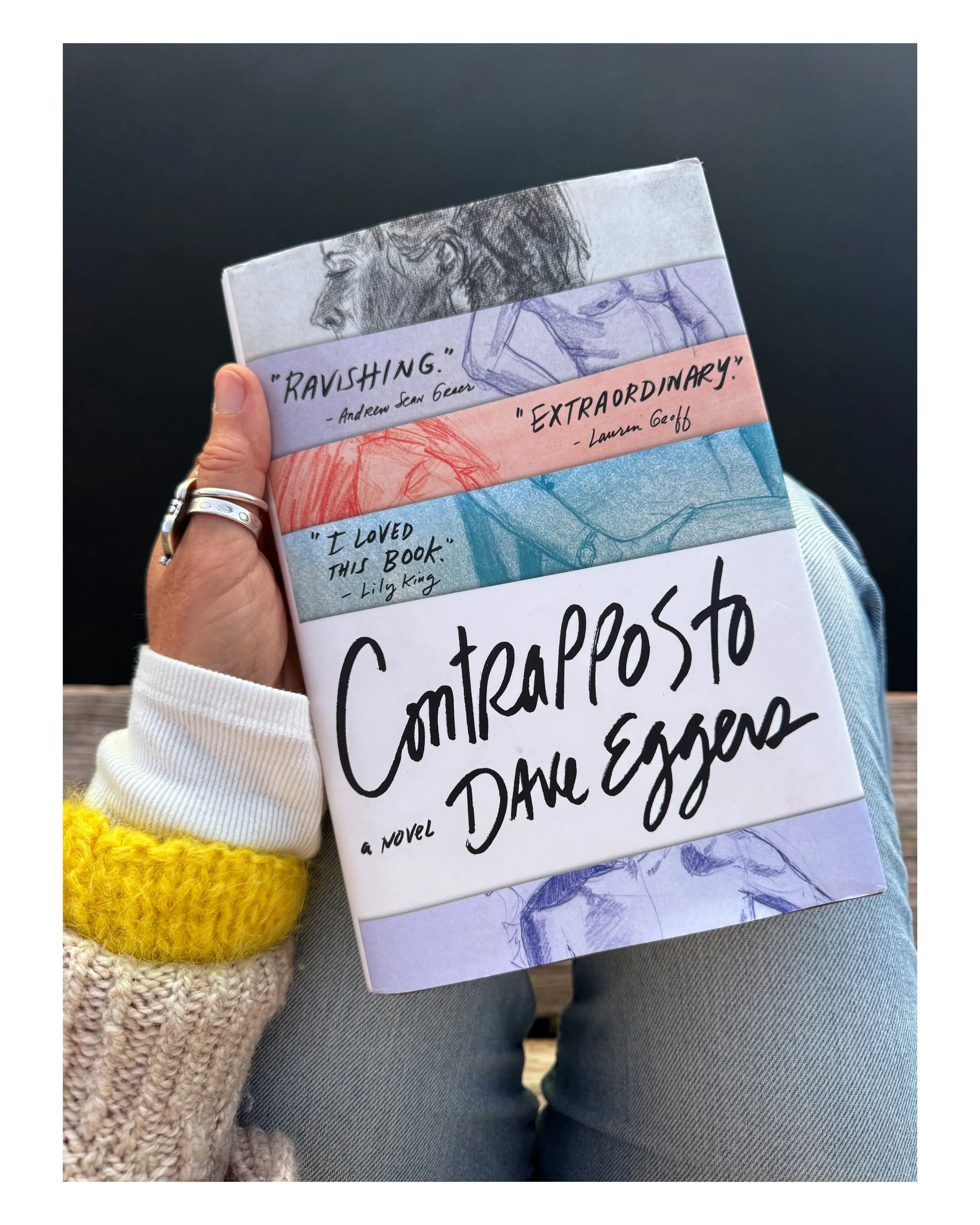 I am in tears here at sunrise on the lake having just finished the last pages of Contrapposto by David Eggers&hellip; a story about two artists and their lifetime of stories together and apart, set in different places around the world, - the two are 