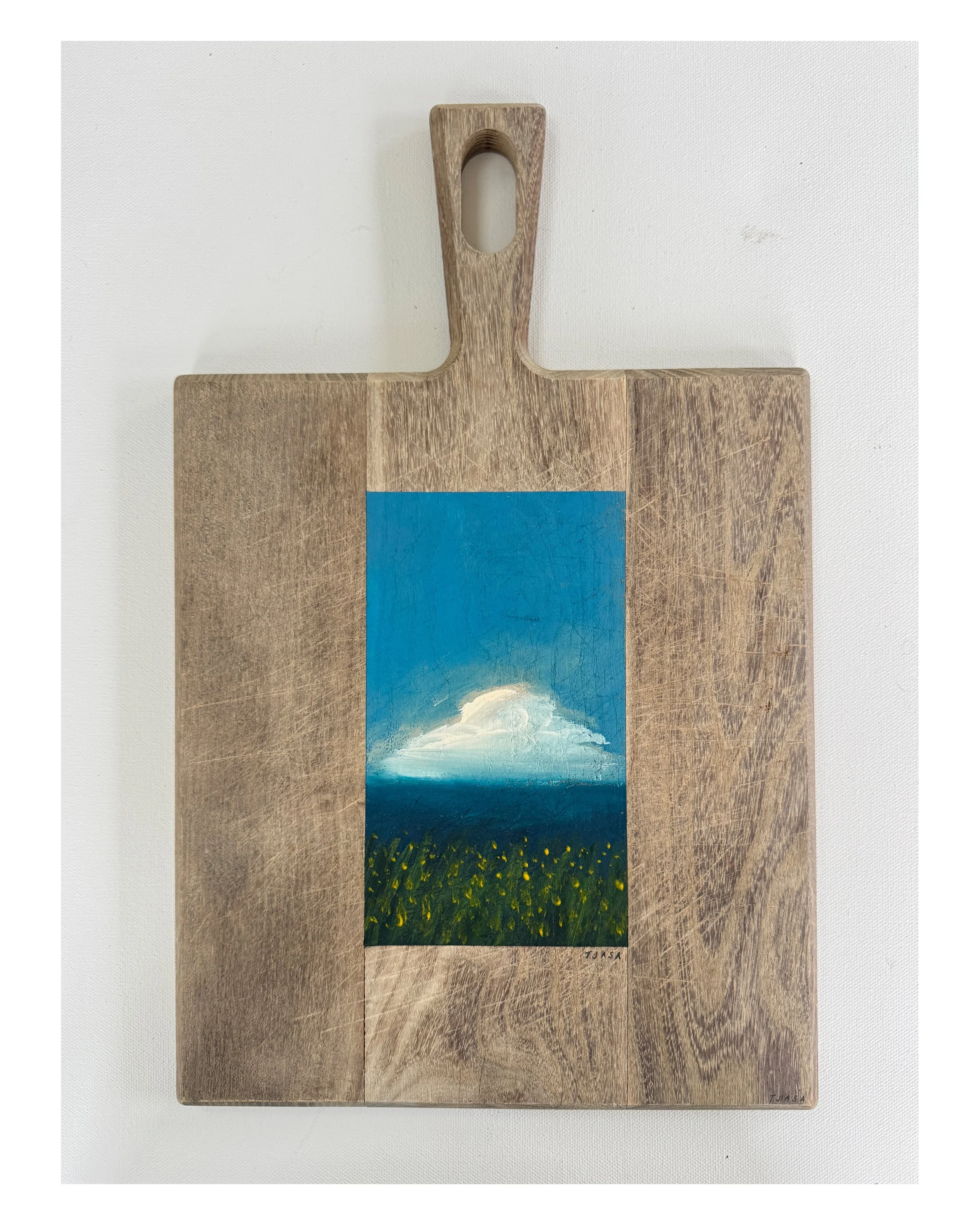 Days of Spring | (acrylic painting on wood cutting board) I Cape Cod Studio