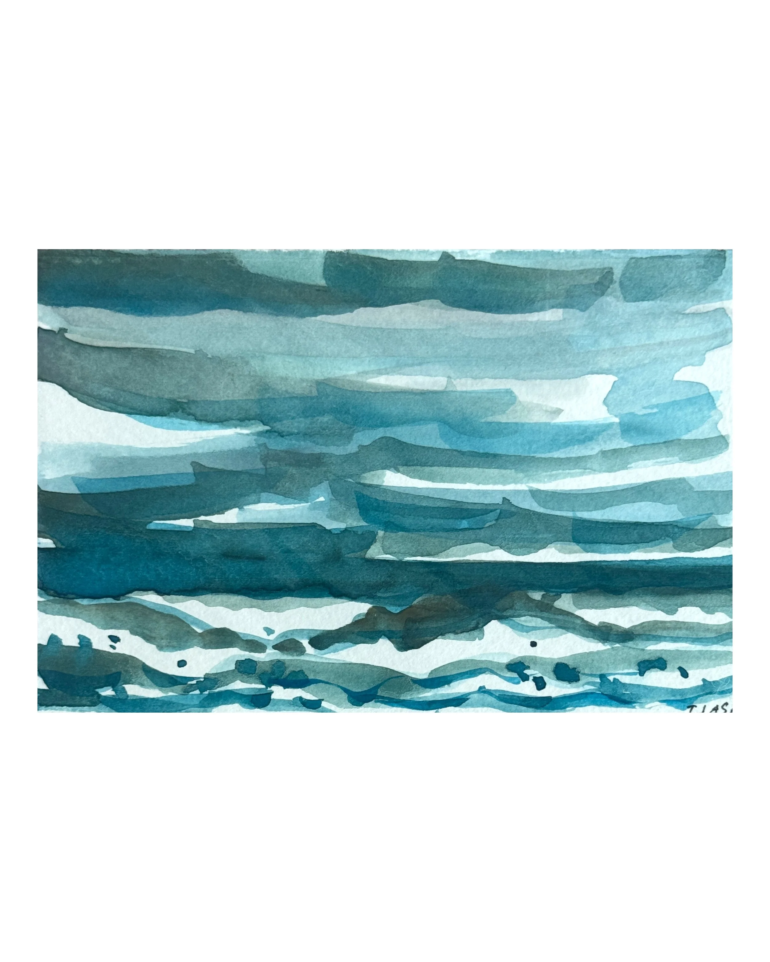 In the Beautiful Blue  I   3.5 X 5.5  I unframed