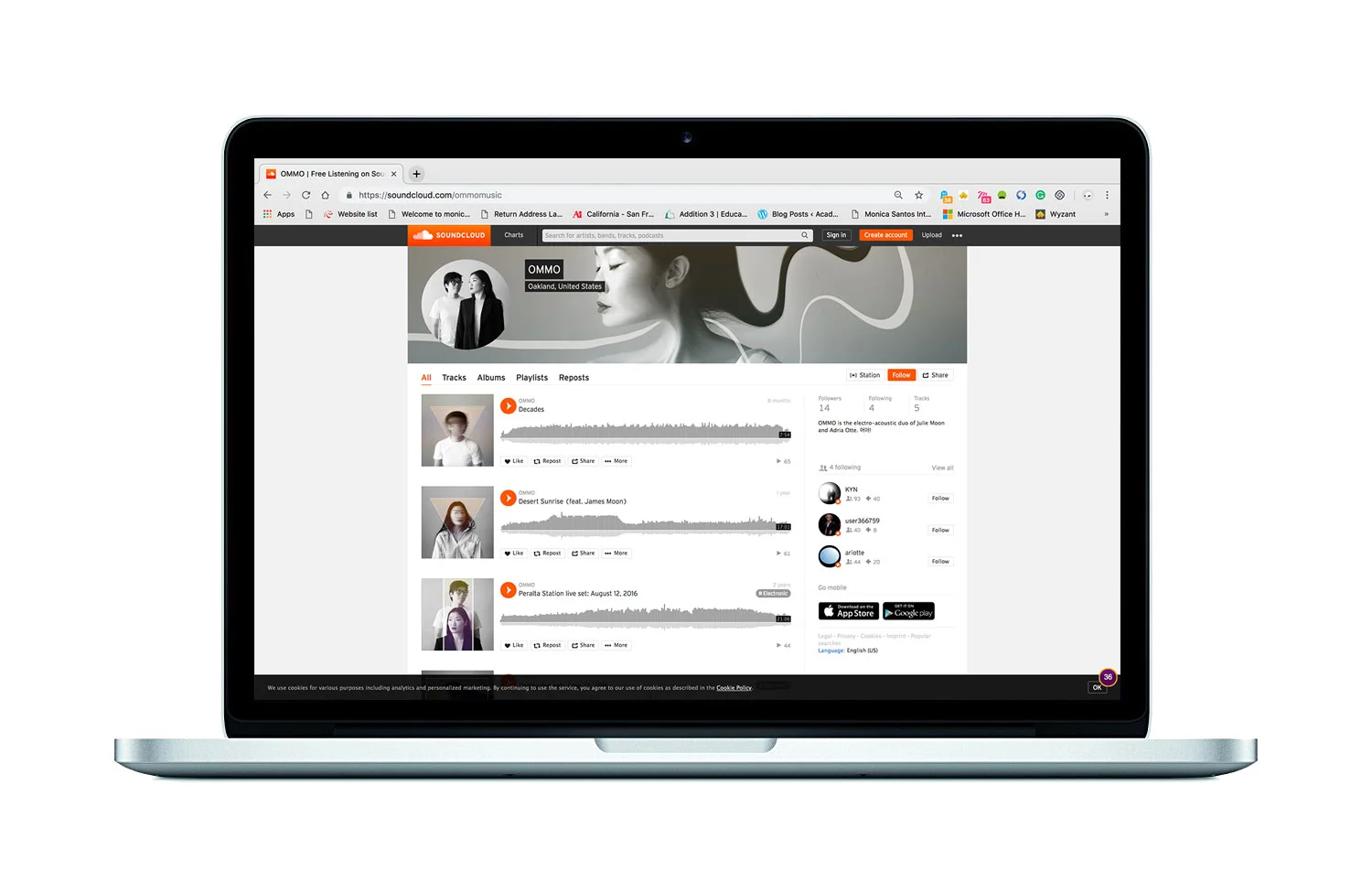 Photo manipulation showcased on Soundcloud Application