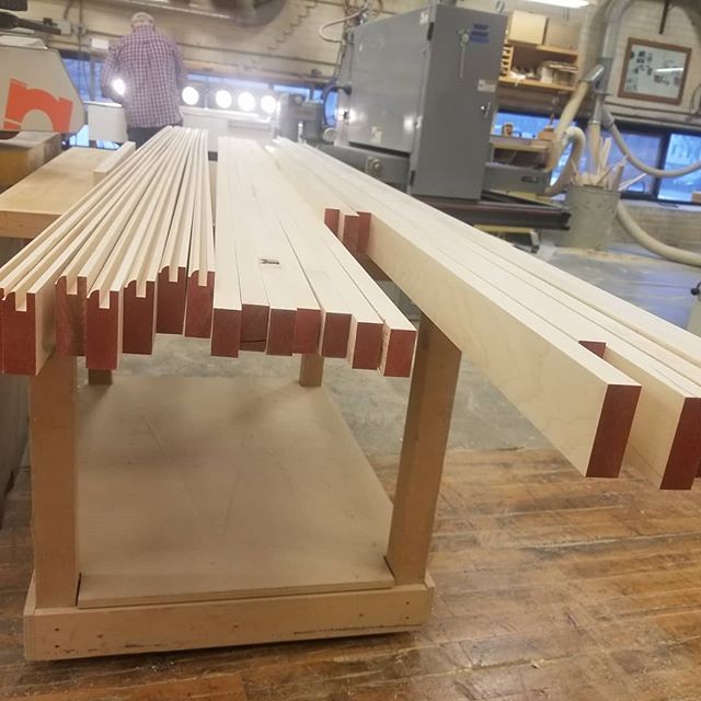 Back at it! Prepping stock for doors makes us happy, zen woodworkers. .
.
.
Homestead Cabinetmakers 
www.welovewoodworking.com 
Custom Furniture &amp; Cabinetry made in downtown Kalamazoo, Michigan
.
.
.
#woodworkersofmichigan #custom #maple #milling