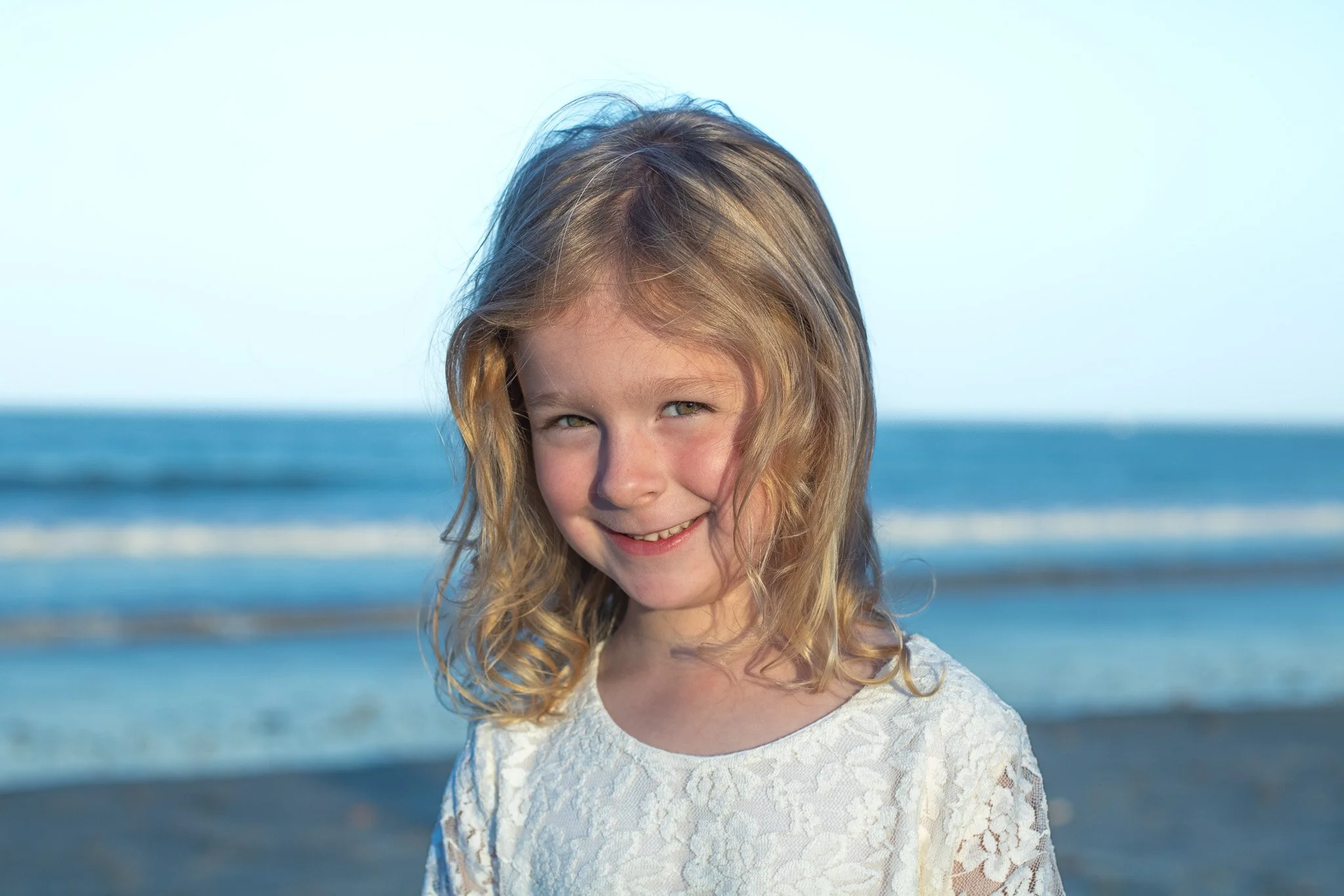 Child at beach portrait
