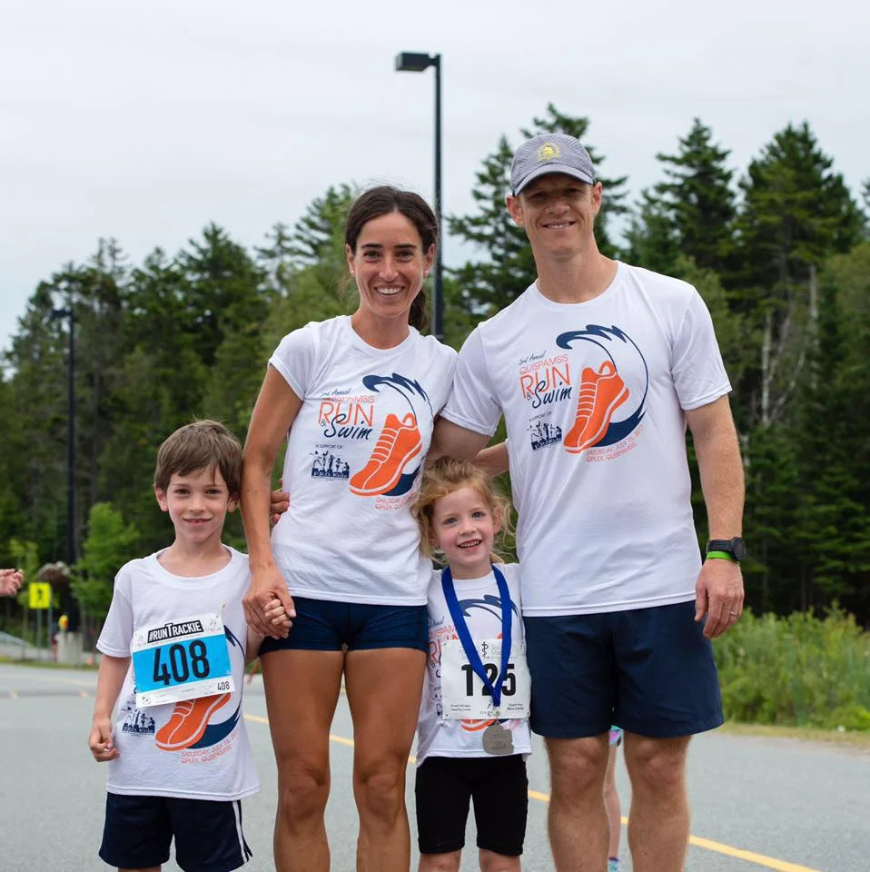 Family pic at our charity running event one week prior to the marathon