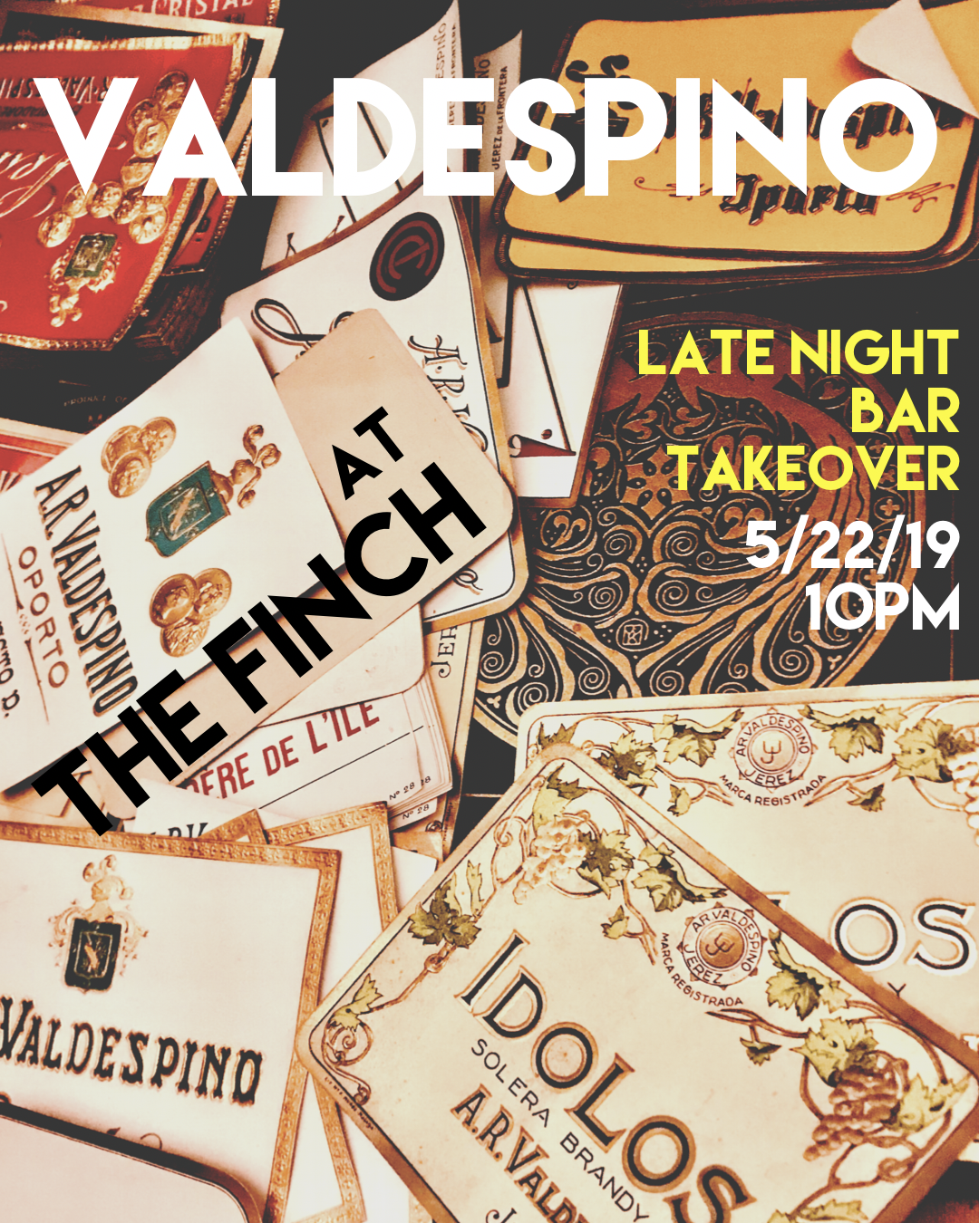 Valdespino Late Night Bar Pop-Up at The Finch