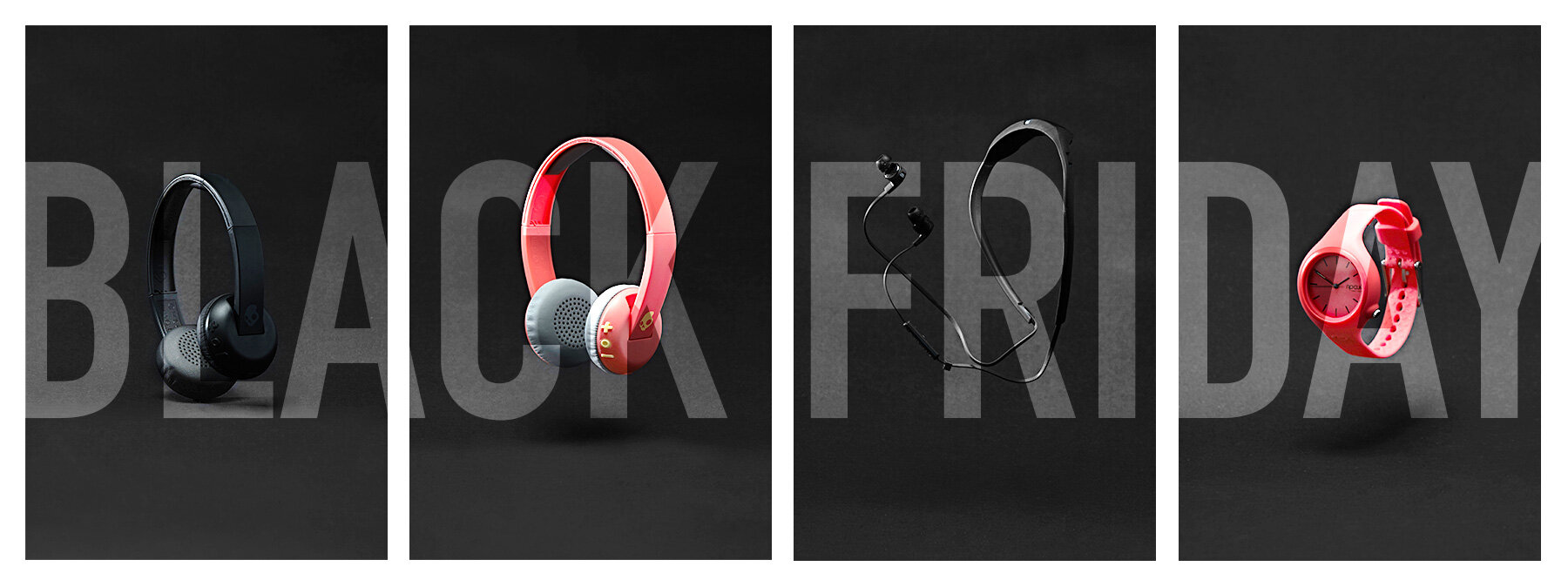  Photoshoot and post production.   The Problem:  A noisy and competitive fast fashion marketplace required a creative that was modern, unique and direct.  The Solution:  A  photoshoot concept that harnessed the ‘Black Friday’ trend that displayed pro