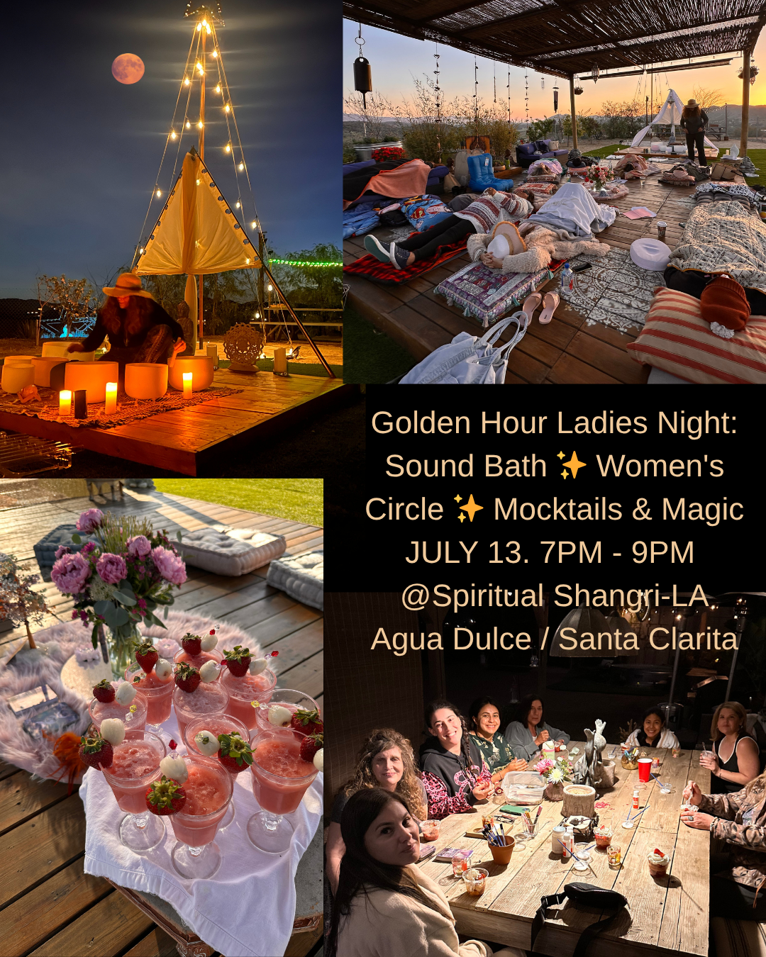Golden Hour Ladies Night: Sound Bath ✨ Women's Circle ✨ Mocktails & Magic