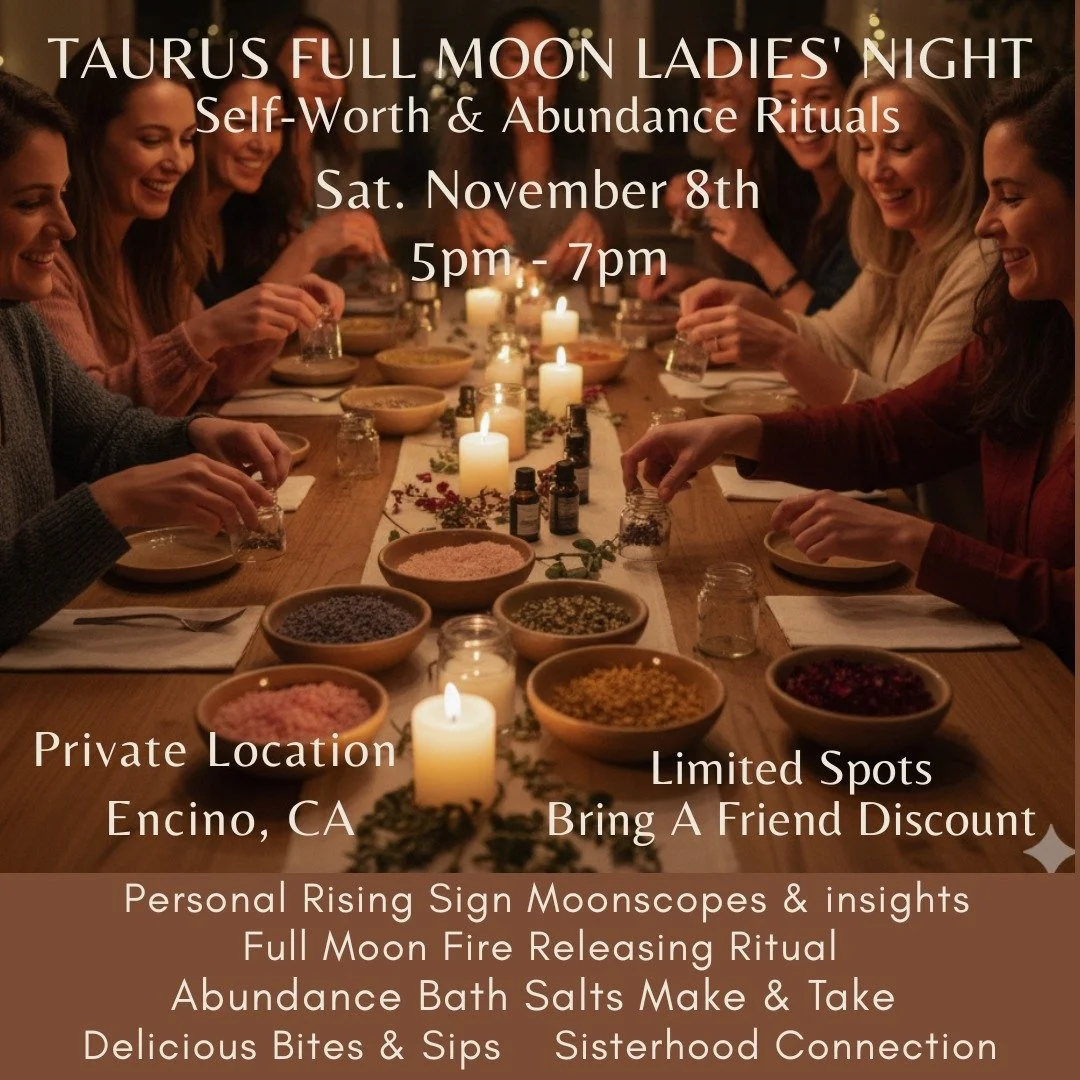 🌙 Ladies' Night Full Moon Circle: Abundance &amp; Self-Worth 🌙✨

Next Sat Nov 8th. 5pm - 7pm
Private Residence - Encino, CA
Limited Spots - Bring a Friend Discount

Link in my bio to Eventbrite or DM for Venmo or Zelle option. 

Join us for a power