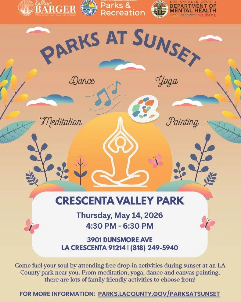 Each year I love being a part of these community events working with @lacountyparks. 

These are free community events with drop in activities or Parks at Sunset. 

This year I'm excited to pair up with Sasha from.@inner_playground for a combined Yog