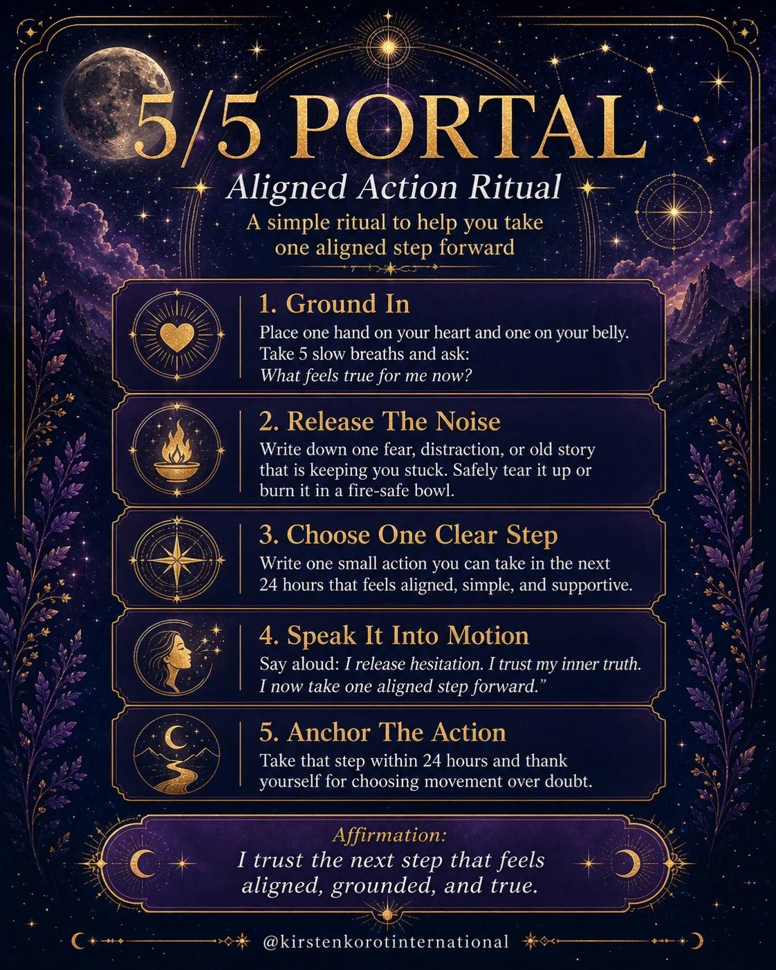 ✨ 5/5 PORTAL ENERGY 
&bull; ALIGN + FLOW ✨

We&rsquo;re moving through a powerful energetic gateway today &mdash; the 5/5 portal, a vibration of change, freedom, expansion, and aligned action. 🌬️🌟

But here&rsquo;s the key&hellip;
This isn&rsquo;t 
