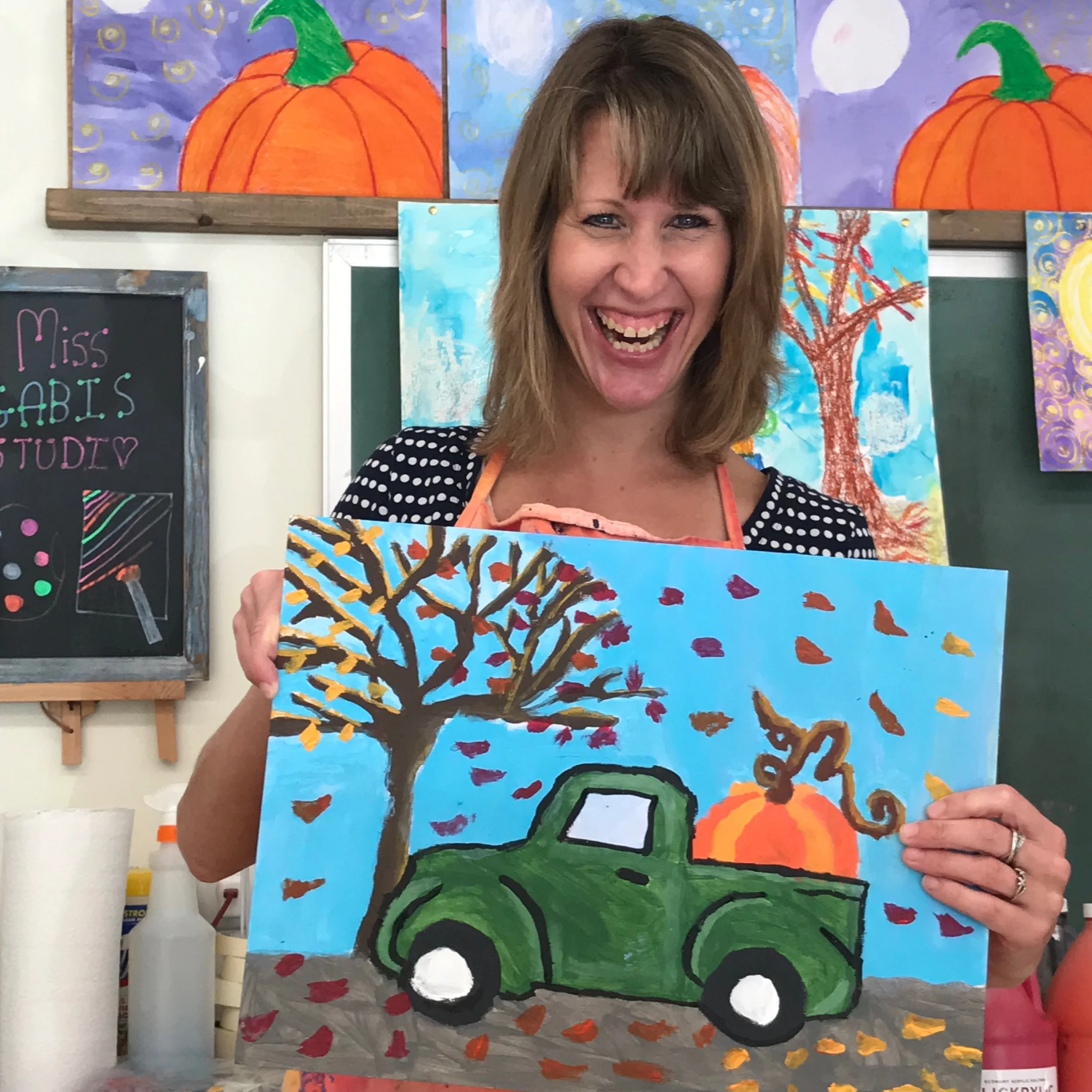 Miss KATIE and her amazing fall themed pickup truck!