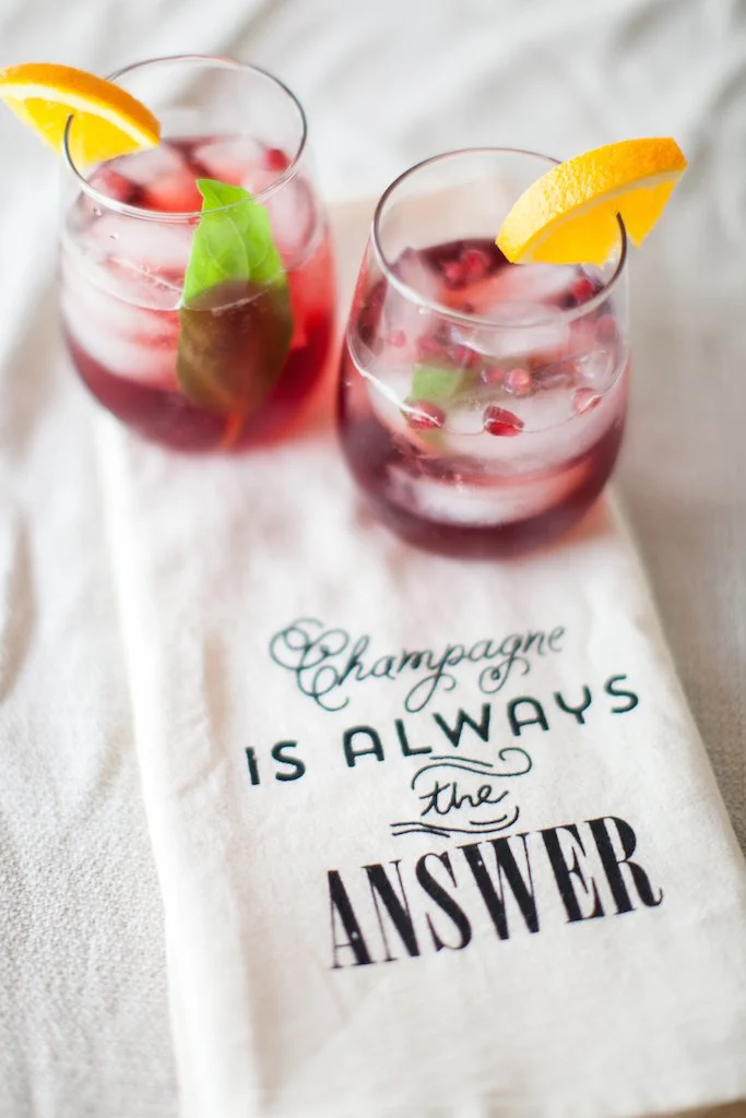 Pomegranate Basil Sparkler