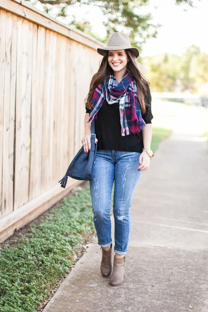 Navy and Black with a Hat