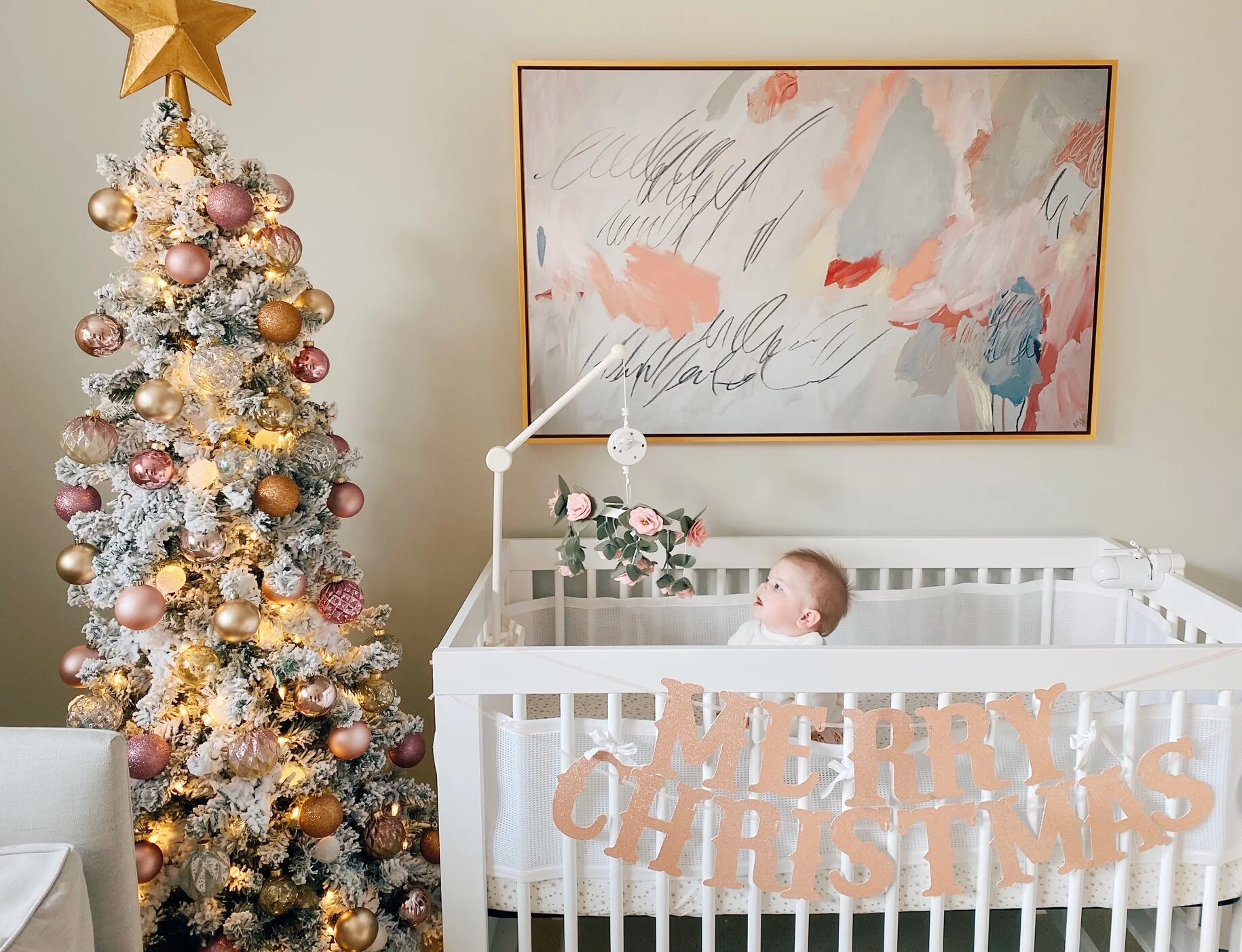Kate's Pink and Gold Christmas Nursery