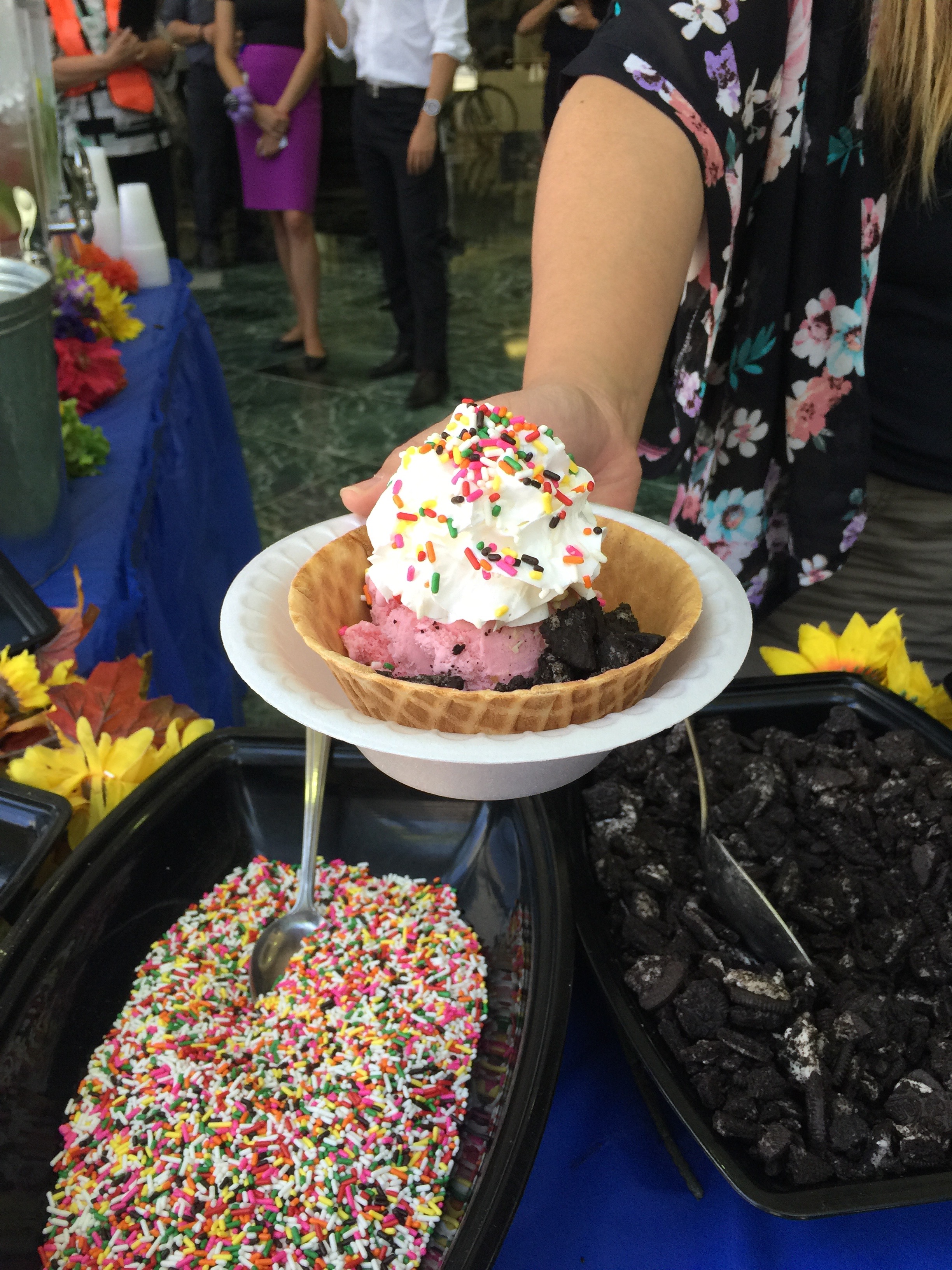 Ice Cream Sundaes in Waffle Cone Bowls