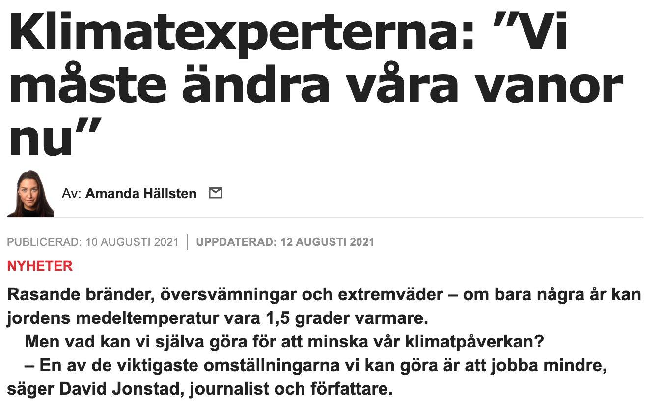 Intervju i Aftonbladet