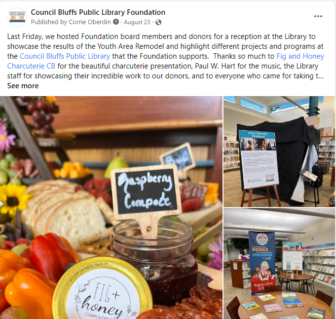 Facebook post about the event, following the reception.