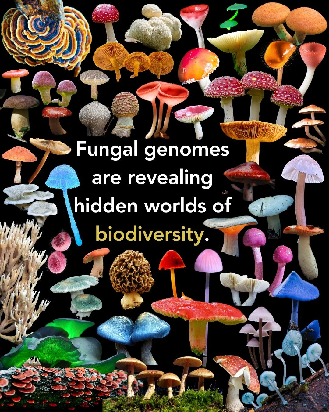 Happy Friday, Fungi! 🍄✨

Fungal genomes are revealing hidden worlds of biodiversity. 🍄🧬

Fungi evolved extraordinary genomic strategies for decomposition, symbiosis, nutrient exchange, chemical defense, and ecosystem resilience&mdash;helping regul