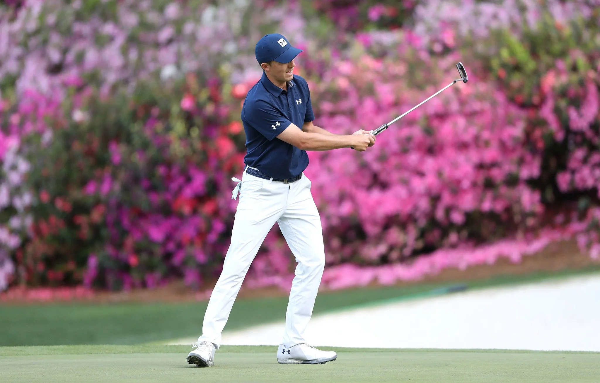 Jordan Spieth thanked his caddy, coach and chiropractor after winning the Masters