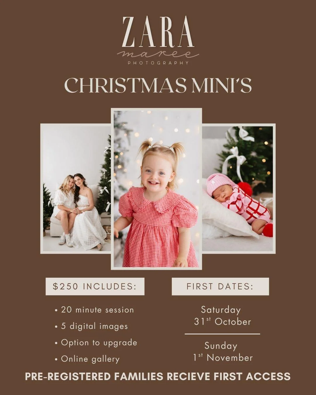 CHRISTMAS MINIS ARE LIVE!

The time has come to secure your Christmas mini session. We can&rsquo;t stress enough that these sessions go like hotcakes so getting in asap to secure your session is a must. 

We are super excited that we have two scenes 