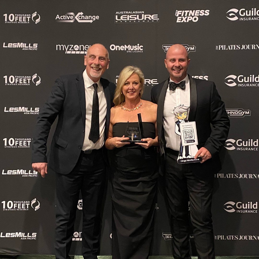 Dr. Jeff Walkley with the Co-Founders of Cerge, Victoria and Chris Kerrisk.