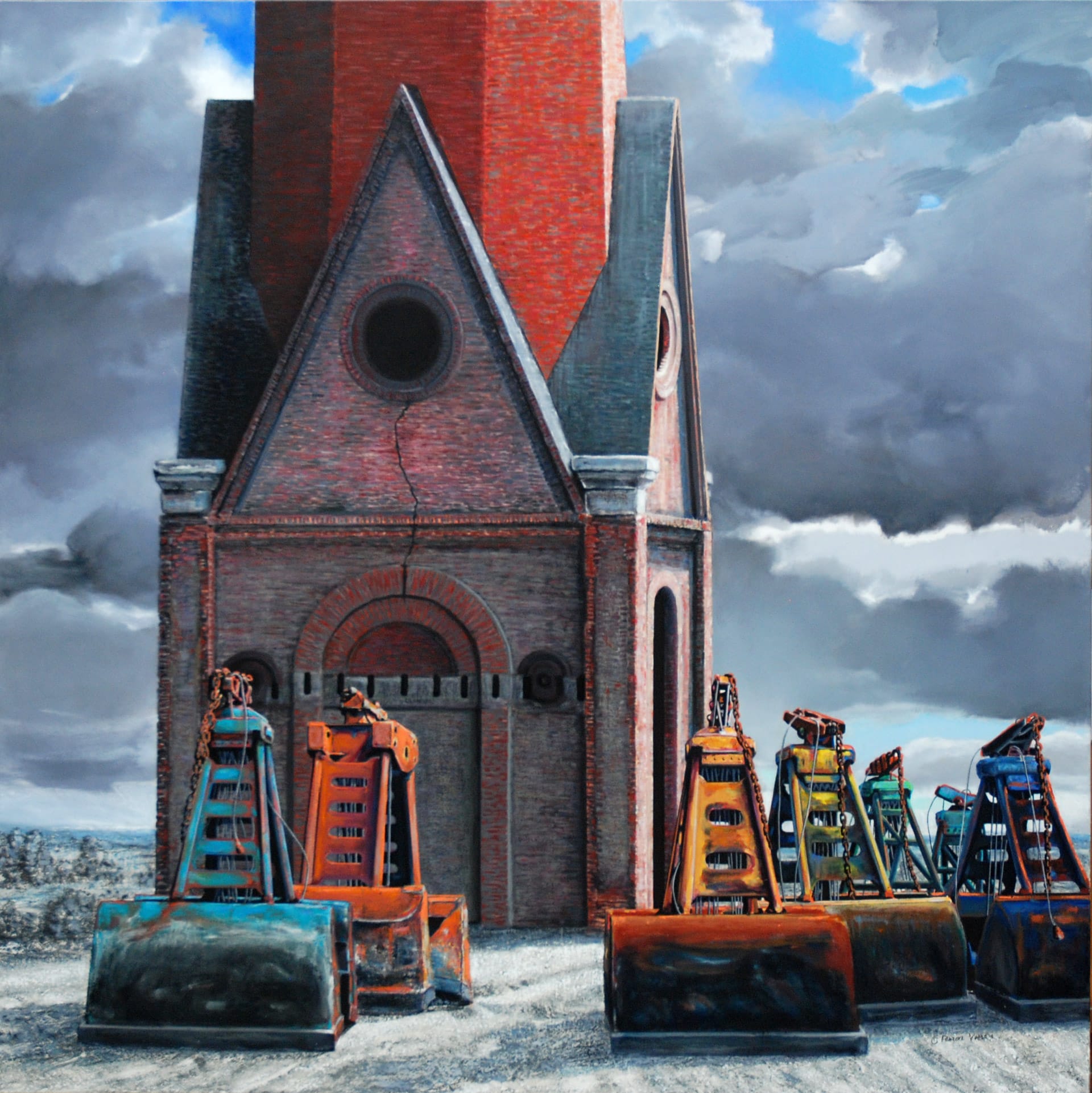 Ambassade . Huile sur toile, 150 x 150 cm.