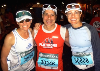 Me, Henry, Marisa before the Comrades start