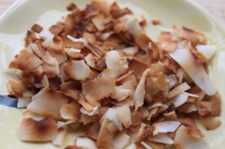 toasted unsweetened coconut flakes, extra toasted!