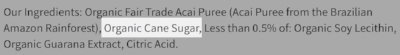 Purchase açaí purees without added sugar