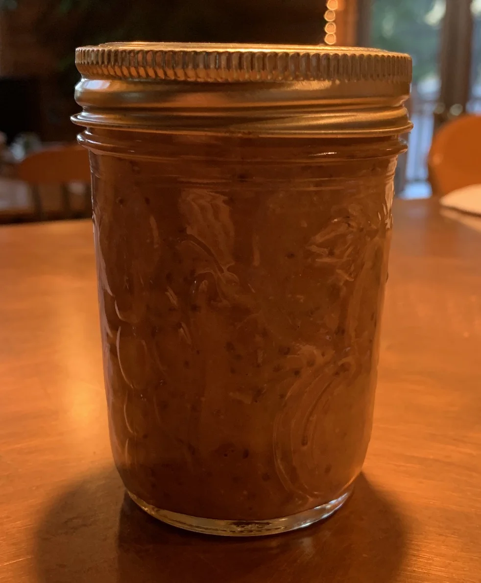 After mixing well… and then headed into the fridge to sleep overnight!