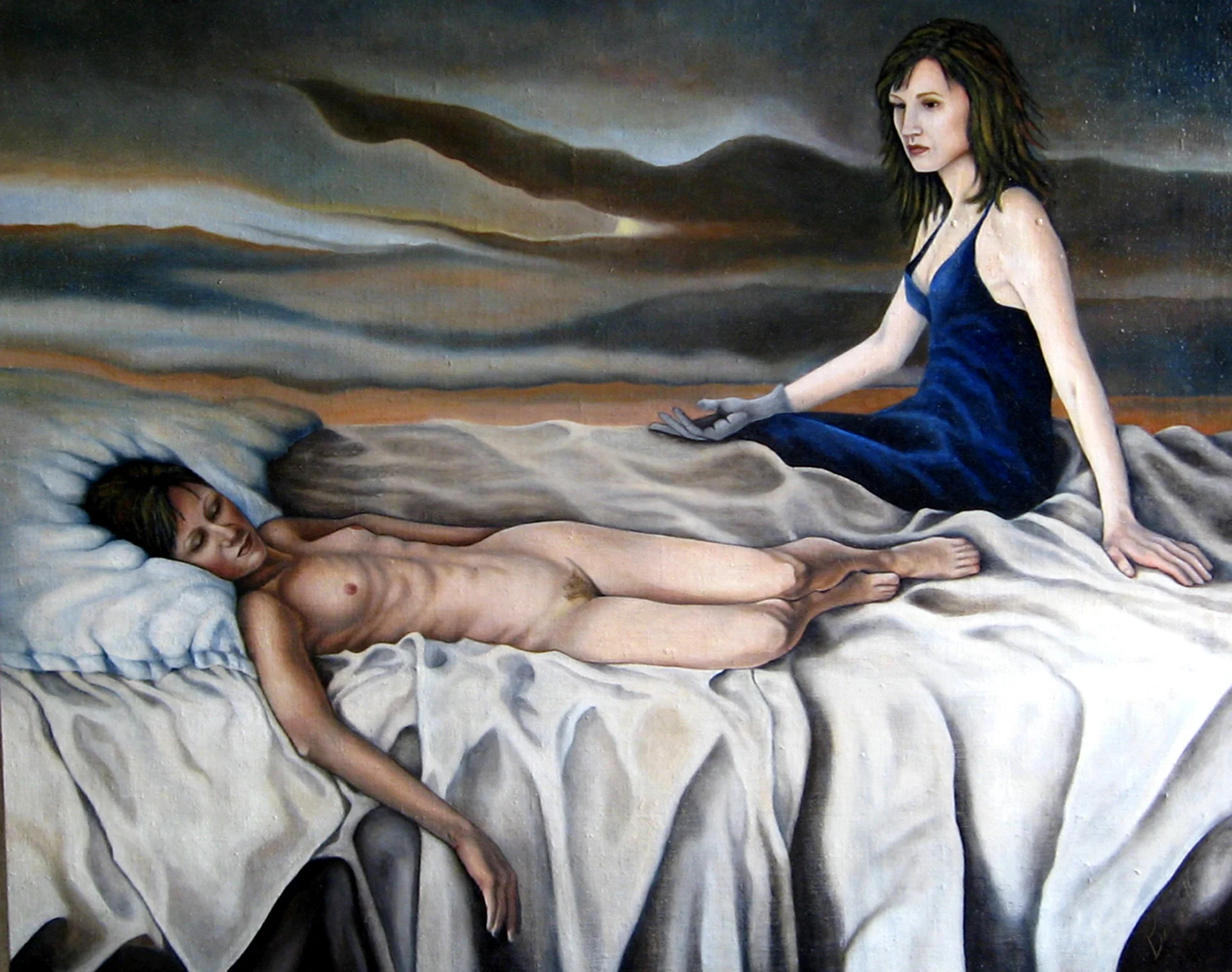 "Touch," Oil on linen on panel