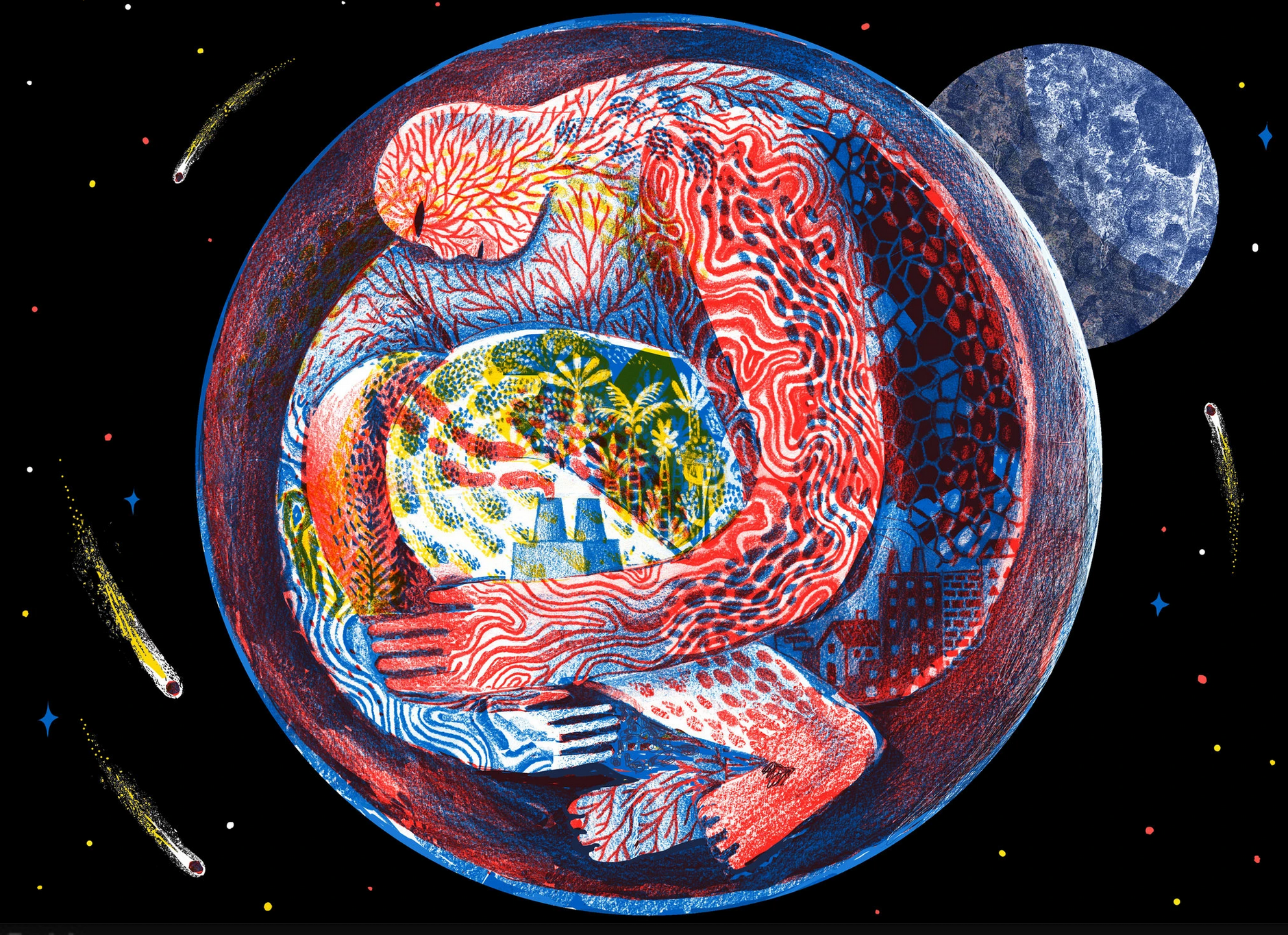by Ferris Jabr in the New York Times, April 20, 2019: Every year the nearly 400 billion trees in the Amazon rain forest and all the creatures that depend on them are drenched in seven feet of rain — four times the annual rainfall in London. This deluge is partly due to geographical serendipity. Intense equatorial sunlight speeds the evaporation of water from sea and land to sky, trade winds bring moisture from the ocean, and bordering mountains force incoming air to rise, cool and condense. Rain forests happen where it happens to rain. But that’s only half the story. Life in the Amazon does not simply receive rain — it summons it. All of that lush vegetation releases 20 billion tons of water vapor into the sky every day. Trees saturate the air with gaseous compounds and salts. Fungi exhale plumes of spores. The wind sweeps bacteria, pollen, leaf fragments and bits of insect shells into the atmosphere. The wet breath of the forest, peppered with microbes and organic residues, creates ideal conditions for rain. With so much water in the air and so many minute particles on which the water can condense, rain clouds quickly form. The Amazon sustains much more than itself, however. Forests are vital pumps of Earth’s circulatory system. All of the water that gushes upward from the Amazon forms an enormous flying river, which brings precipitation to farms and cities throughout South America. Some scientists have concluded that through long-range atmospheric ripple effects the Amazon contributes to rainfall in places as far away as Canada. The Amazon’s rain ritual is just one of the many astonishing ways in which living creatures transform their environments and the planet as a whole. Much of this ecology has only recently been discovered or understood. We now have compelling evidence that microbes are involved in numerous geological processes; some scientists think they played a role in forming the continents . Trees, algae and other photosynthetic organisms produce most of the world’s breathable oxygen, helping maintain it at a level high enough to support complex life, but not so high that Earth would erupt in flames at the slightest spark. Ocean plankton drive chemical cycles on which all other life depends and emit gases that increase cloud cover, altering global climate. Seaweed, coral reefs and shellfish store huge amounts of carbon, balance the ocean’s chemistry and defend shorelines from severe weather. And animals as diverse as elephants, prairie dogs and termites continually reconstruct the planet’s crust, altering the flow of water, air and nutrients and improving the prospects of millions of species. Humans are the most extreme example of a creature transforming Earth. By spewing greenhouse gases into the atmosphere, we have drastically altered the planet’s response to solar radiation, spiking global temperatures, raising sea levels and intensifying storms. One of the many obstacles to reckoning with global warming is the stubborn notion that humans are not powerful enough to affect the entire planet. “ I don’t believe it ,” President Trump said in response to one of his administration’s reports on anthropogenic climate change. In truth, we are far from the only creatures with such power, nor are we the first species to devastate the global ecosystem. The history of life on Earth is the history of life remaking Earth. Faced with this preponderance of evidence, it is time to revive an idea that was once roundly mocked: the Gaia hypothesis . Conceived by the British chemist James Lovelock in the early 1970s and later developed with the American biologist Lynn Margulis, the Gaia hypothesis proposes that all the living and nonliving elements of Earth are “parts and partners of a vast being who in her entirety has the power to maintain our planet as a fit and comfortable habitat for life.” Although this bold idea found an enthusiastic audience among the general public, many scientists criticized and ridiculed it. “I would prefer that the Gaia hypothesis be restricted to its natural habitat of station bookstalls, rather than polluting works of serious scholarship,” the evolutionary biologist Graham Bell wrote in 1987. The microbiologist John Postgate was especially vehement : “Gaia — the Great Earth Mother! The planetary organism!” he wrote in New Scientist. “Am I the only biologist to suffer a nasty twitch, a feeling of unreality, when the media invite me yet again to take it seriously?” Over time, however, scientific opposition to Gaia waned. In his early writing, Dr. Lovelock occasionally granted Gaia too much agency, which encouraged the misperception that the living Earth was yearning for some optimal state. But the essence of his hypothesis — the idea that life transforms and in many cases regulates the planet — proved prescient and profoundly true. We and all living creatures are not just inhabitants of Earth, we are Earth — an outgrowth of its physical structure and an engine of its global cycles. Although some scientists still recoil at the mention of Gaia, these truths have become part of mainstream science. “It’s definitely time to revisit Gaia,” said Adam Frank, an astrophysicist at the University of Rochester. Some scientists even agree that the planet is in a very meaningful sense alive. “Life is not something that happened on Earth, but something that happened to Earth,” said David Grinspoon, an astrobiologist at the Planetary Science Institute. “There is this feedback between the living and nonliving parts of the planet that make the planet very different from what it would otherwise be.” As Dr. Margulis wrote, “Earth, in the biological sense, has a body sustained by complex physiological processes. Life is a planetary-level phenomenon and Earth’s surface has been alive for at least 3,000 million years.” Those who bristle at the notion of a living planet will argue that Earth cannot be alive because it does not eat, reproduce or evolve. Yet science has never established a precise and universally accepted definition of life, only a long list of its qualities. Like many living creatures, Earth has a highly organized structure, a membrane and daily rhythms; it consumes, stores and transforms energy; and if asteroid-hitching microbes or space-faring humans colonize other worlds, who is to say that planets are not capable of procreation? If Earth breathes, sweats and quakes — if it births zillions of organisms that ceaselessly devour, transfigure and replenish its air, water and rock — and if those creatures and their physical environments evolve in tandem, then why shouldn’t we think of our planet as alive? Humans are the brain — the consciousness — of the planet. We are Earth made aware of itself. Viewed this way, our ecological responsibility could not be clearer. By fuming greenhouse gases, we have not simply changed the climate; we have critically wounded a global life form and severely disrupted its biological rhythms. No other member of this living assembly has our privileged perspective. No one else can see the sinews and vessels of our planetary body. Only we can choose to help keep Earth alive. Gaia’s legacy can help us fulfill this responsibility. We can learn to recognize and amplify the planet’s innate climate-stabilizing processes. Earth has its own methods for storing carbon: A complex chain of chemical reactions involving plants, plankton and shellfish can lock atmospheric carbon in limestone. In addition to reducing carbon emissions, many Earth system scientists think we should study how to augment this natural sequestration and related processes. In recent years the Amazon rain forest has endured unusually intense and frequent droughts, which some scientists have linked to deforestation and forest fires. It would be easy to compartmentalize these ecological shifts as local tragedies, but that detachment is an illusion. As technology advances, will it continue to blur the lines between public and private? Explore what's at stake and what you can do about it. Seen through the lens of Gaia, the Amazon’s plight is the draining of our communal veins and arteries. We must learn to feel its thirst viscerally. “We are a part of this Earth and we cannot therefore consider our affairs in isolation,” Dr. Lovelock wrote. “We are so tied to the Earth that its chills or fevers are our chills and fevers also.”