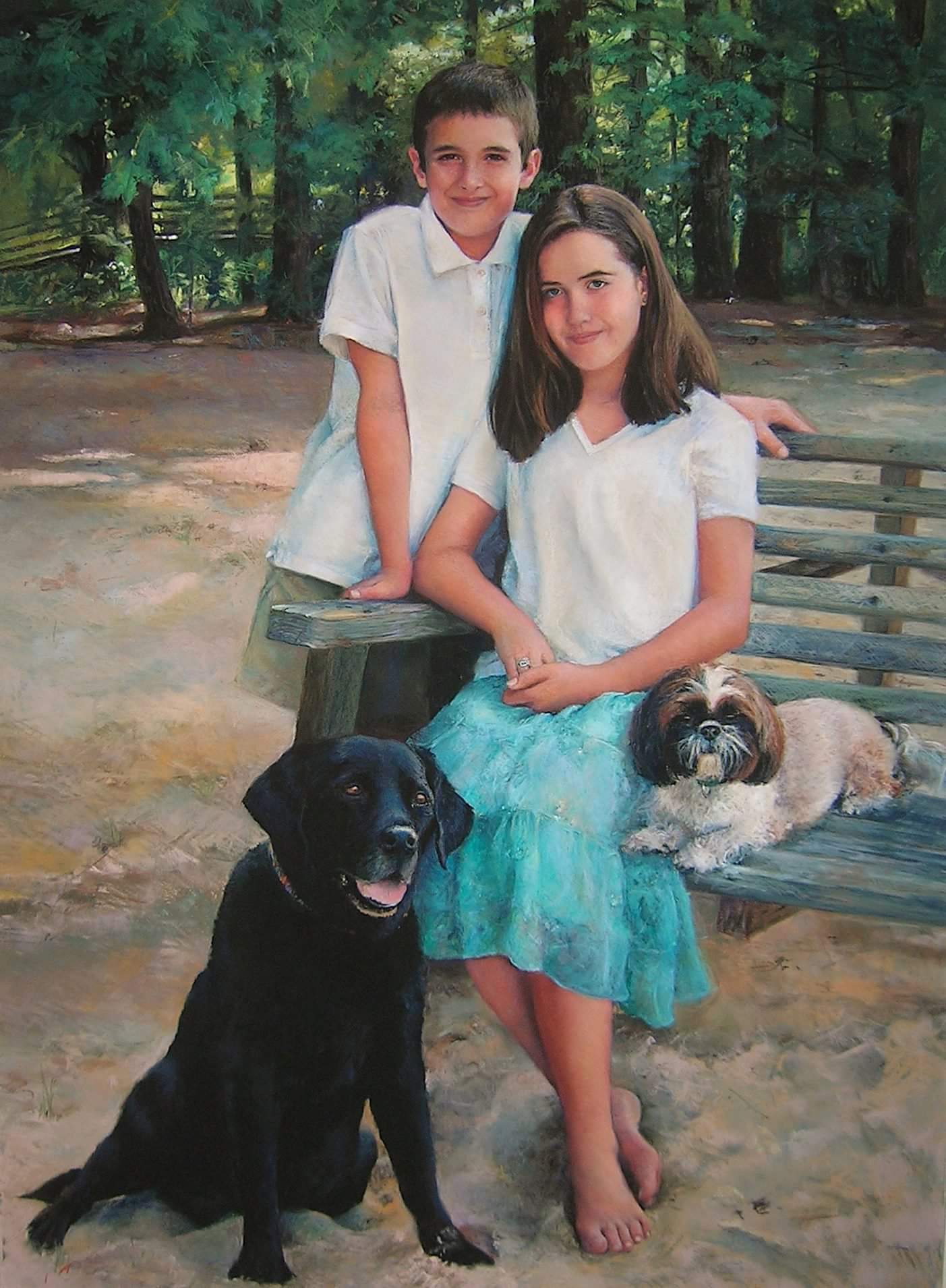 Pastel group portrait