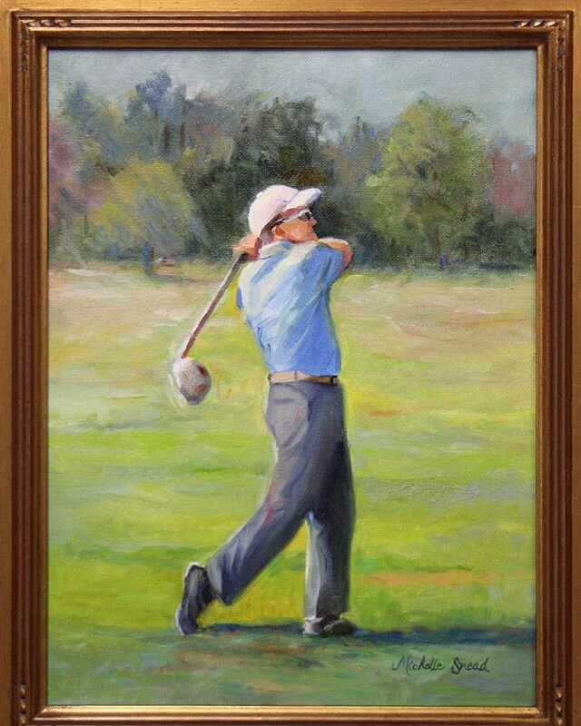 Fine Art for Fathers...
Most of our artists will work from photos. 
#fineartfriday #fineart #fathersday #fathersdaygifts #newsouthportraits #fineartpainting #golfer #golferportrait #golfer #painting