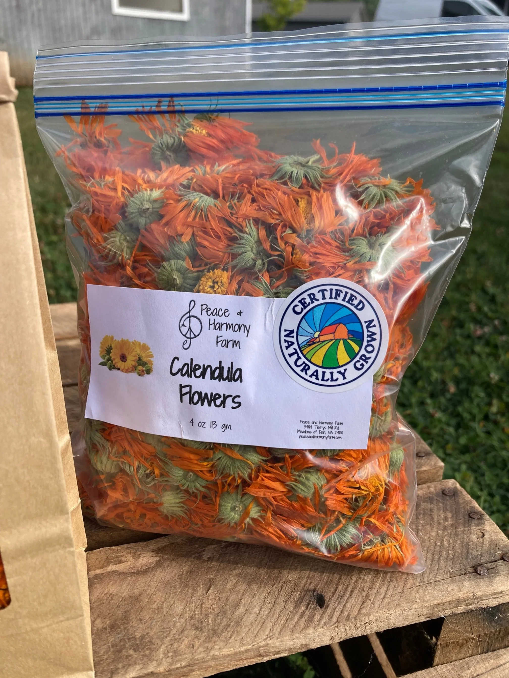 Calendula Flowers 4 oz (Waiting on our last harvest of the season!)
