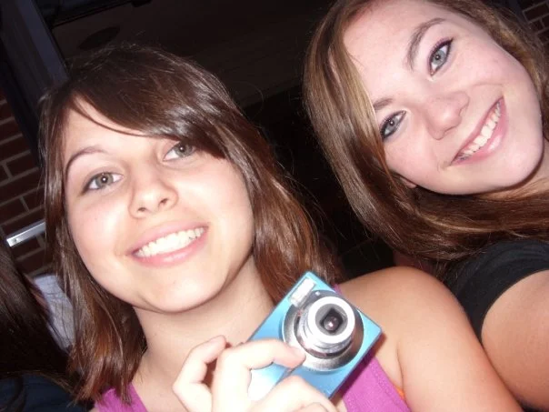 Abby, my friend who invited me to church, and little baby high-school Michele