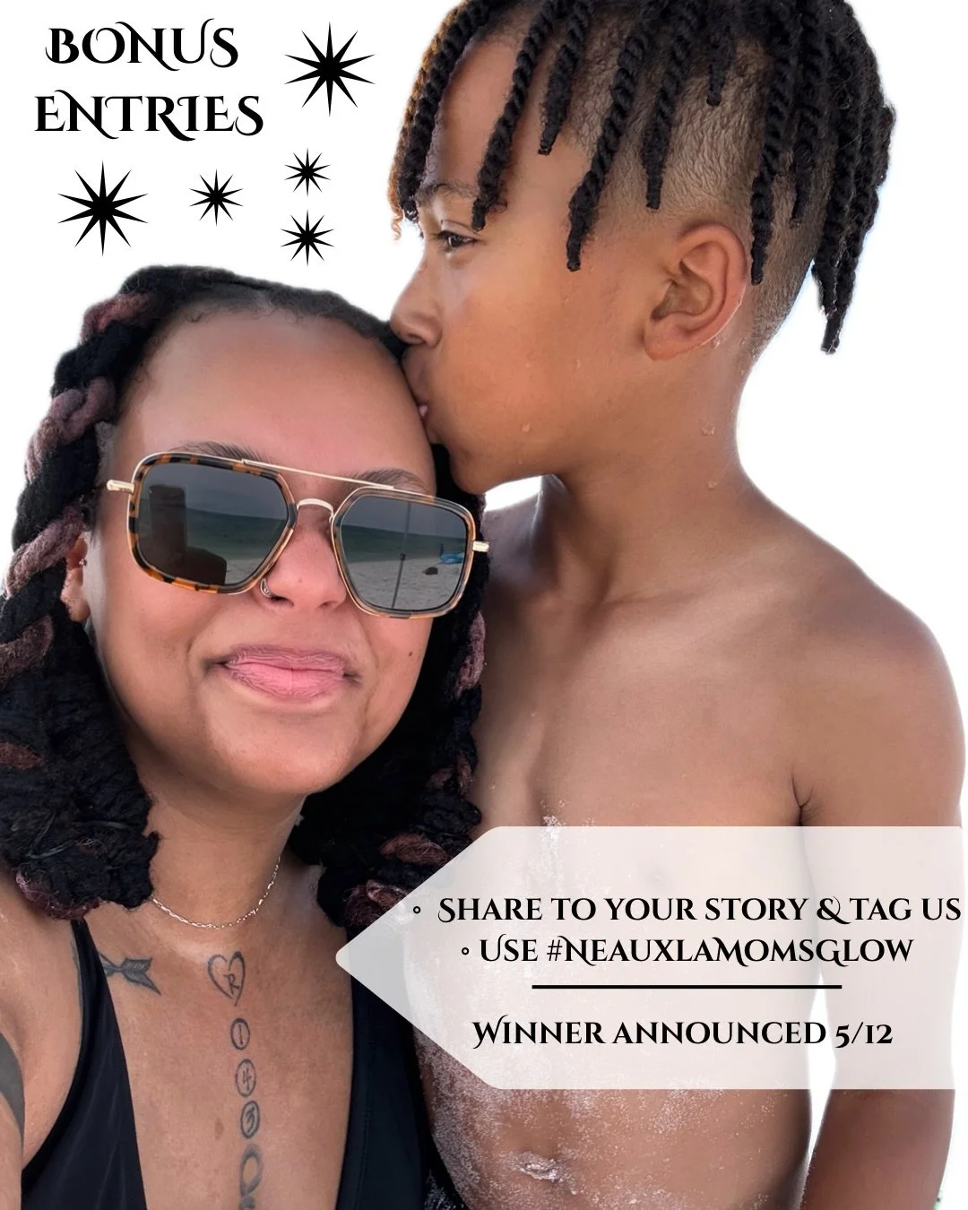 💐 MOTHER&rsquo;S DAY GIVEAWAY 💐 

Being a mom is a full-time job&hellip; and you deserve to GLOW ✨ 

Join our Mom Glow-Up Challenge for a chance to win a FREE FACIAL 💆🏽&zwj;♀️ 

Here&rsquo;s how to enter: 
1. Post a photo or video with your child