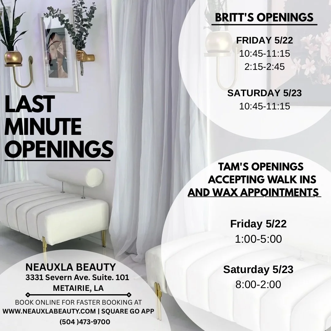 Hit the link in the bio to book.

#waxernearme #metairewaxer #lastminuteappointments