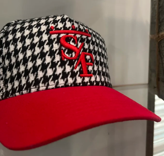 Black, White & Red Houndstooth Hat.png