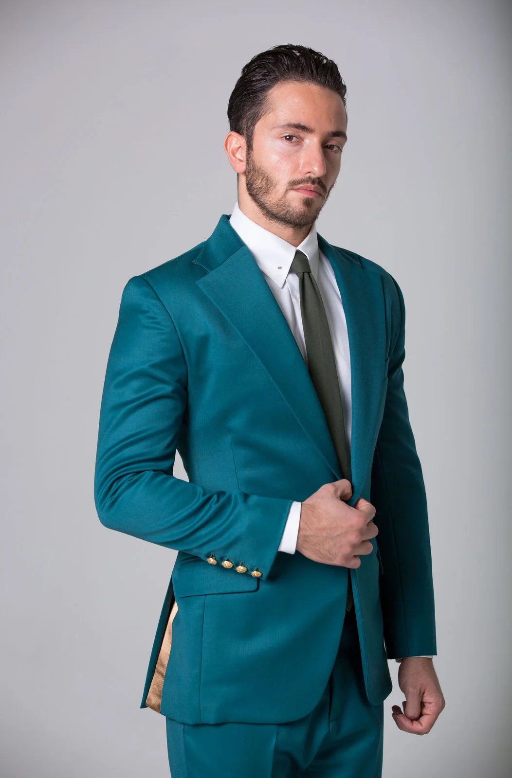 Teal Notch-Lapel Suit