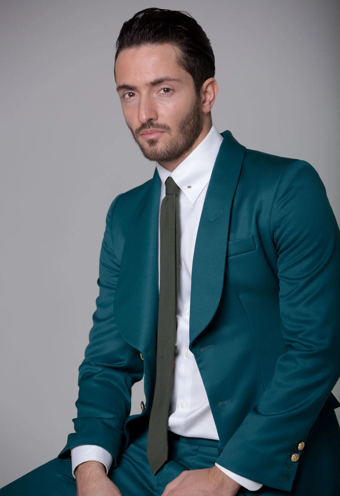 Teal Shawl-Lapel Suit