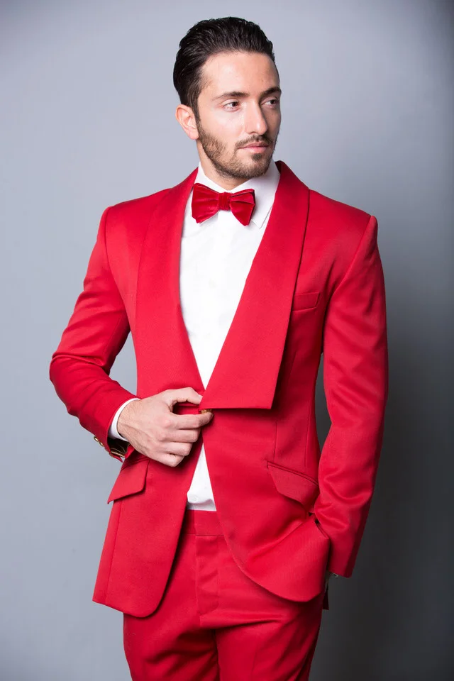 Signature Red Shawl-Lapel Suit