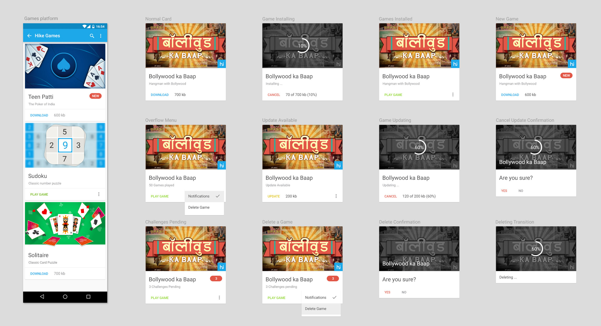 'Humble beginnings' - The first version of the platform relied on individual cards for games