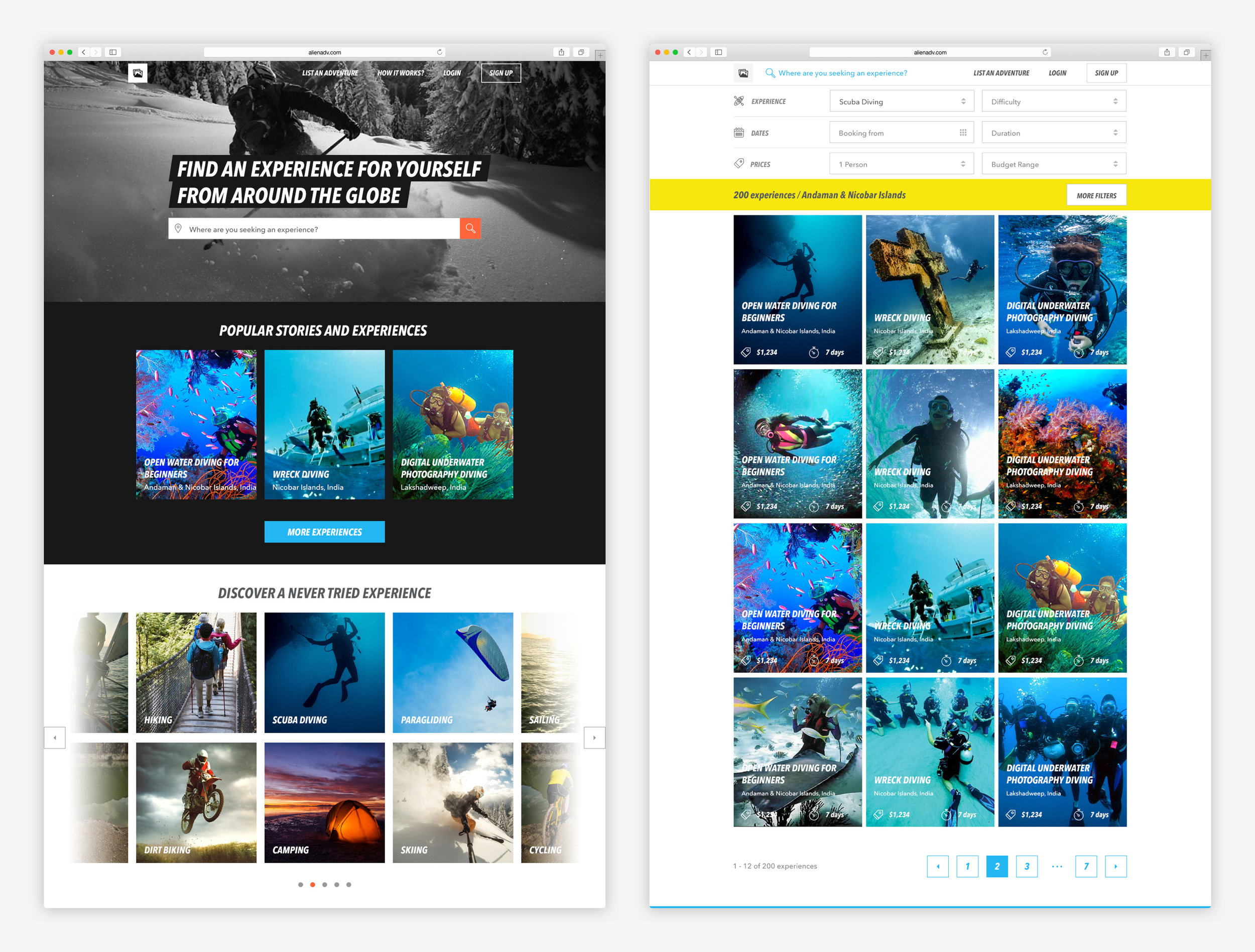 Final versions for Home, and Activity listing